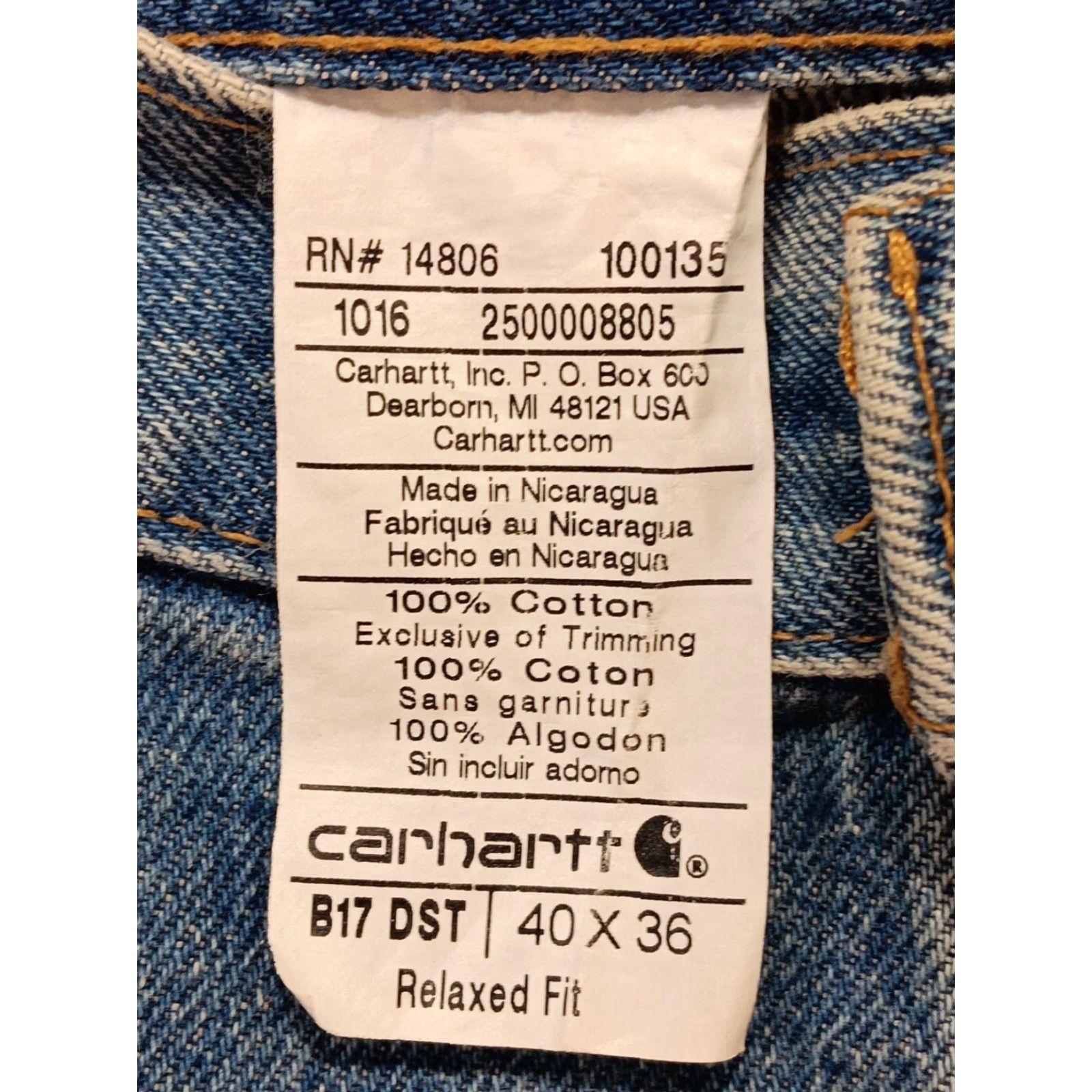 Carhartt Carhartt Jeans Men's 40x36 Relaxed Fit Blue 5-Pocket Denim Regular 90s American Vintage Style Non-N/A Size US 40 / EU 56 - 6 Thumbnail