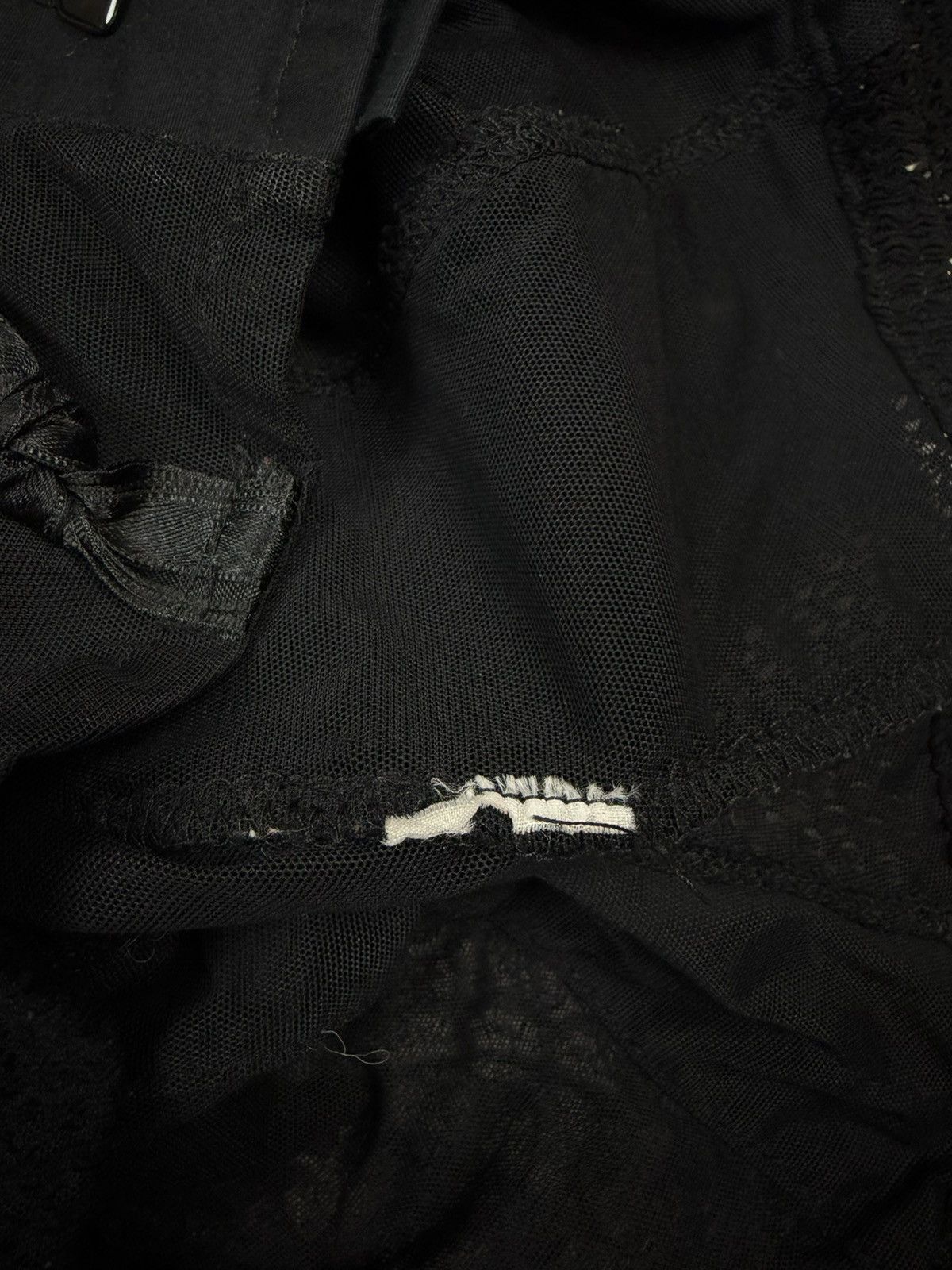 Jean Paul Gaultier Vintage Save The Queen! Mesh & Lace Gothic Ruffle Blouse Size S / US 4 / IT 40 - 9 Thumbnail