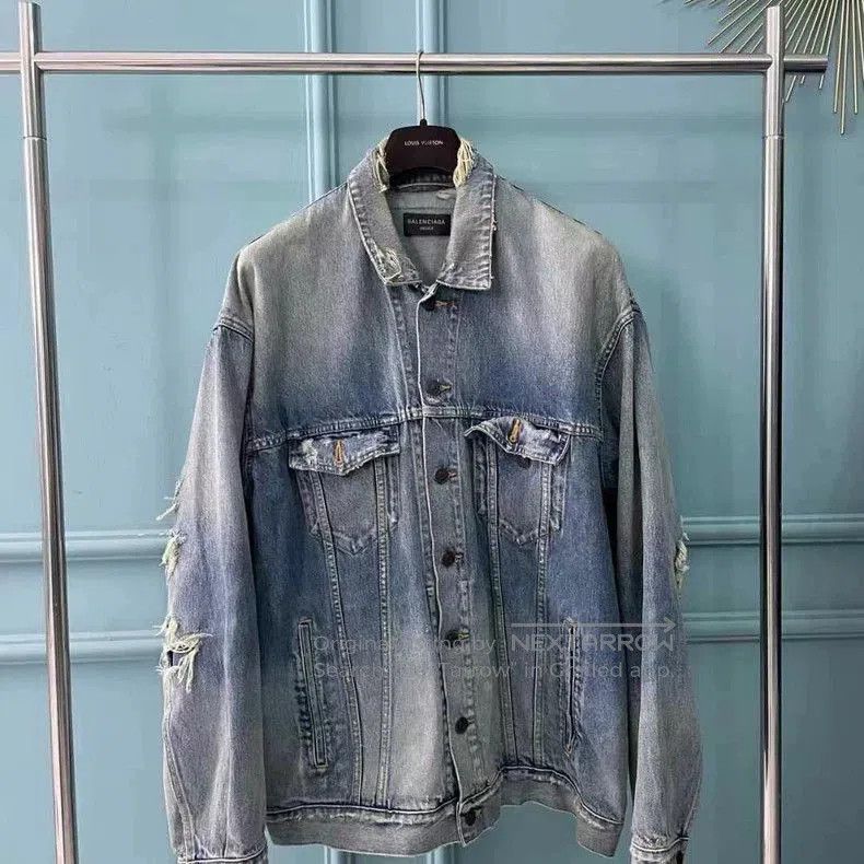 Balenciaga Balenciaga 23FW Lightning Denim Jacket. Size US S / EU 44-46 / 1 - 1 Thumbnail