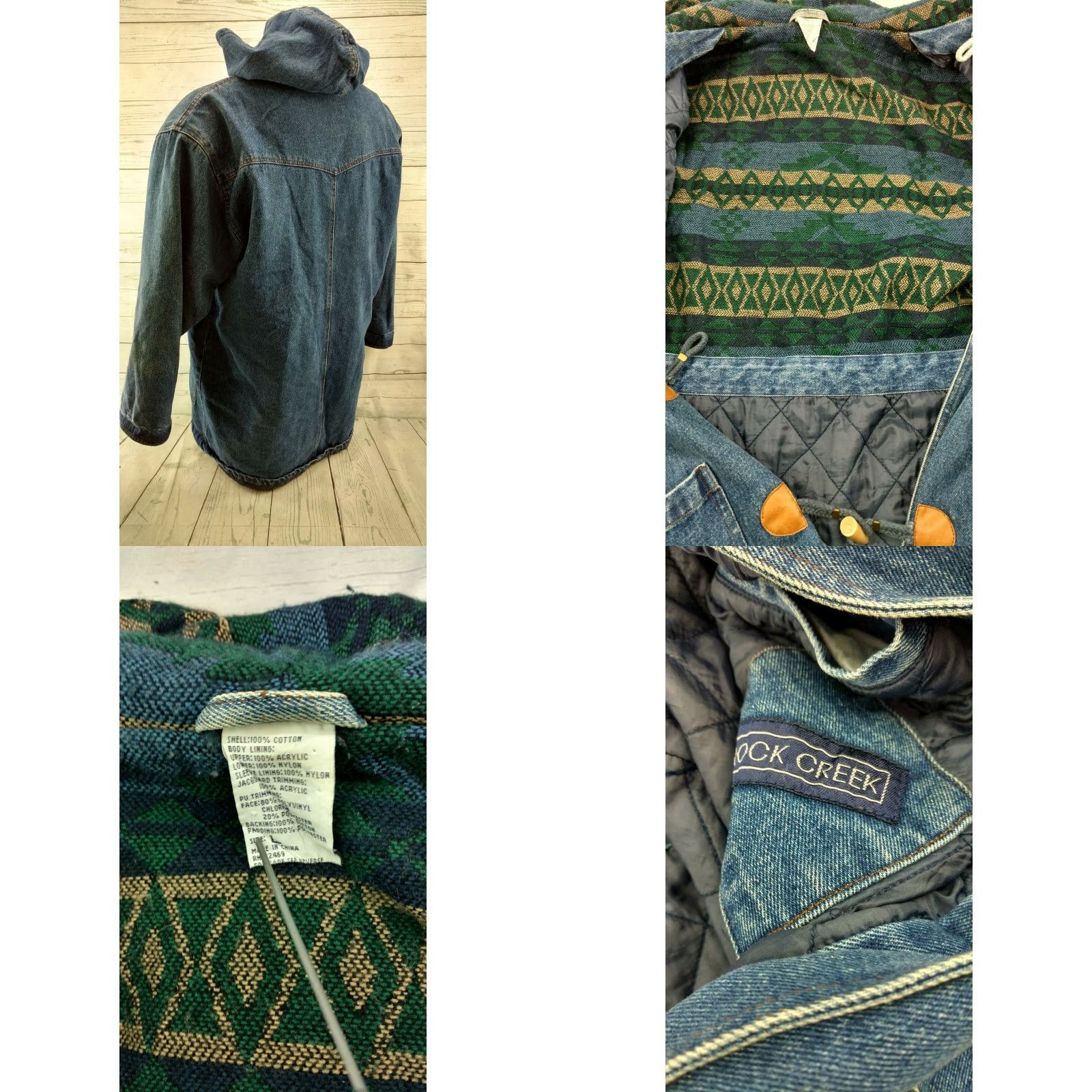 Vintage VINTAGE Rock Creek Jean Jacket Hood Lined Interior Womens Large Blue 90s 80s Denim Jacket Shirt Mens Girls Womens Regular Size L Jacket Size 36" / US 14 / IT 50 - 8 Thumbnail