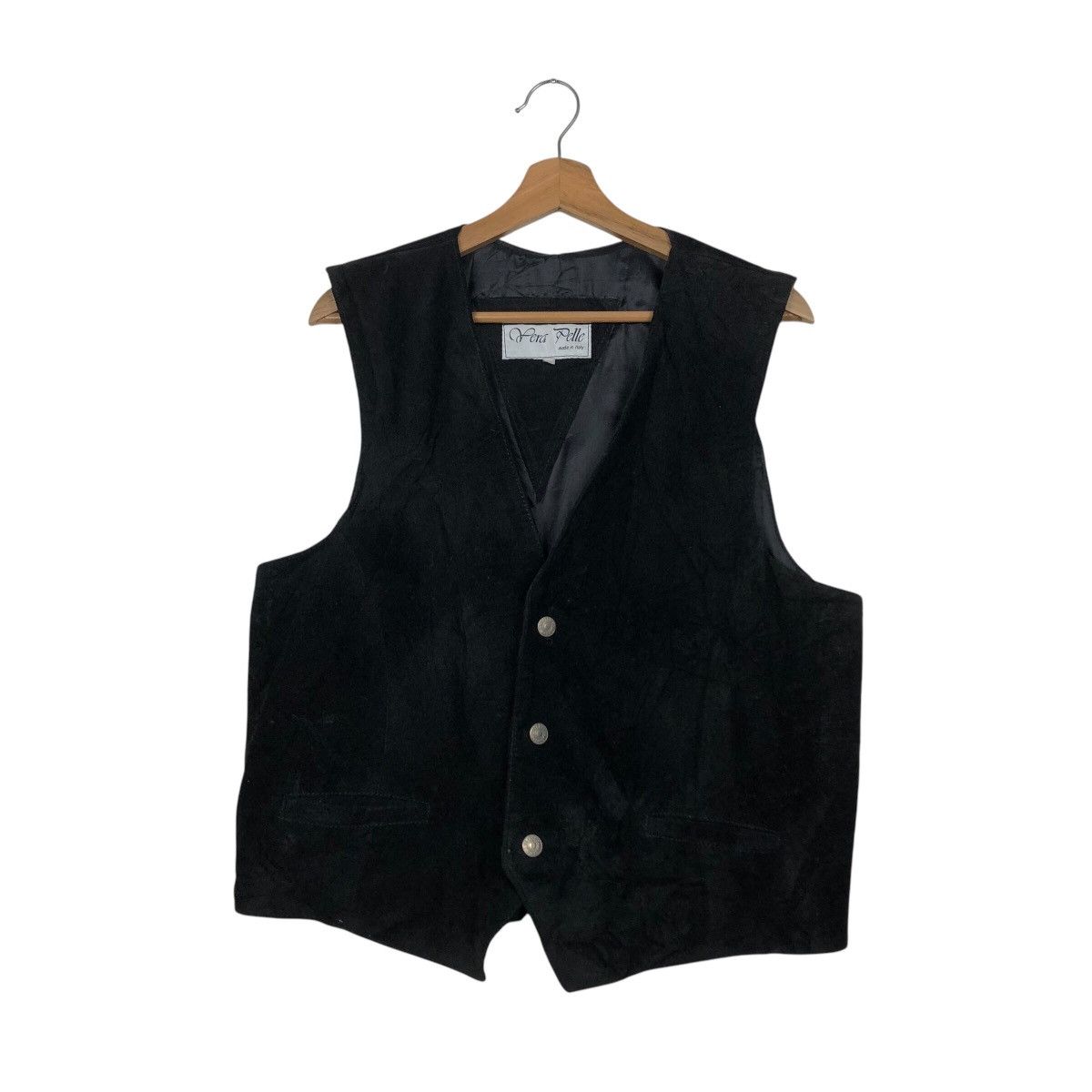 Japanese Brand 📌Vintage Vera Pelle Biker Vest Genuine Leather Utility Wear Size US L / EU 52-54 / 3 - 2 Thumbnail