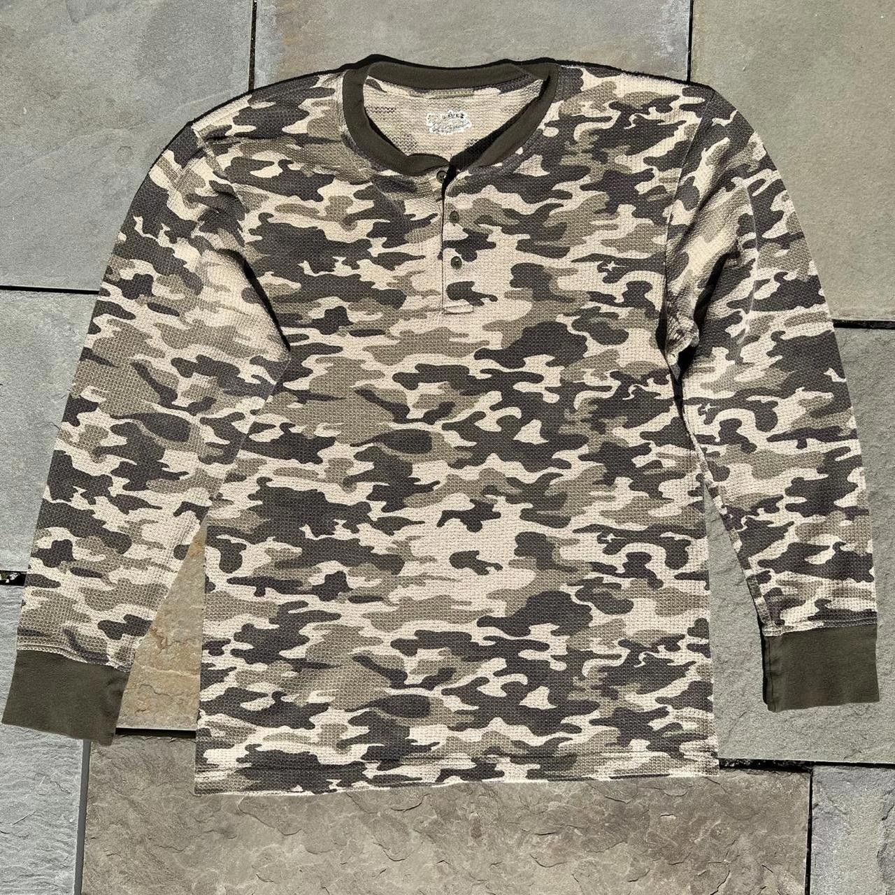 Joe Boxer Y2K Tan Camo Waffle Knit Thermal Henley Size US L / EU 52-54 / 3 - 1 Thumbnail