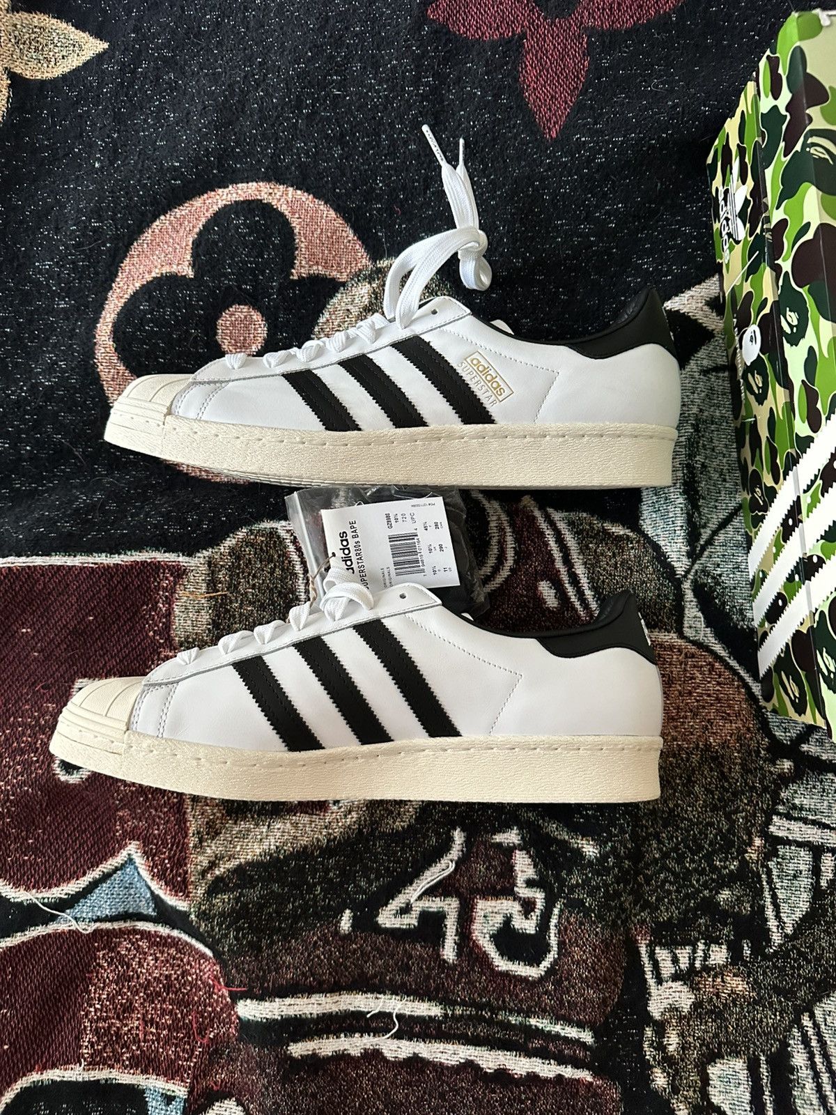 Adidas × Bape Bape x Adidas Superstar 80s Size US 11 / EU 44 - 3 Thumbnail
