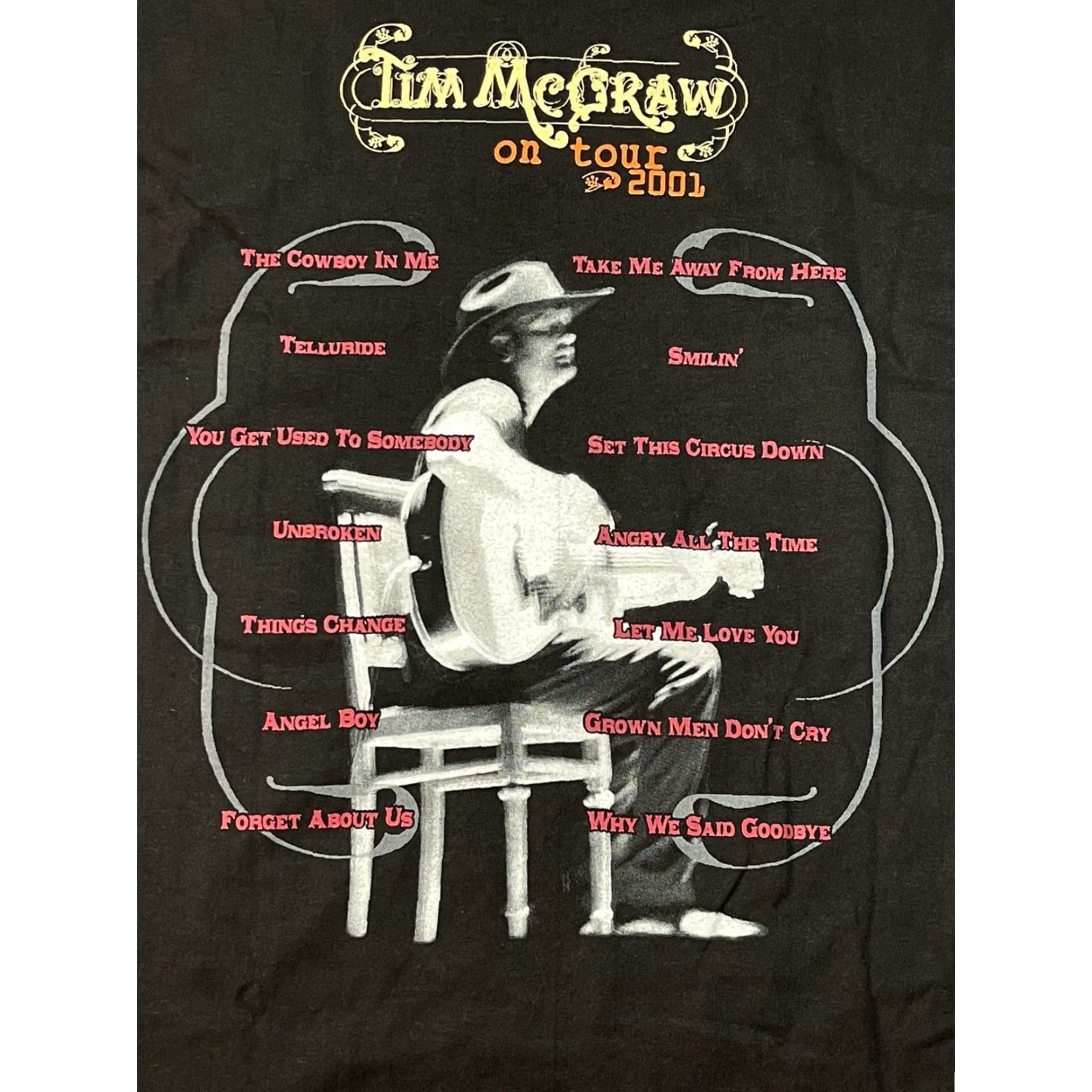 Hanes VINTAGE Tim McGraw T-Shirt Hanes Tour Dates Unisex Adults Short Sleeve Crew Neck Black 100% Cotton Sz M Music Country 2001 Y2K Concert Brand: Hanes Size US M / EU 48-50 / 2 - 6 Thumbnail