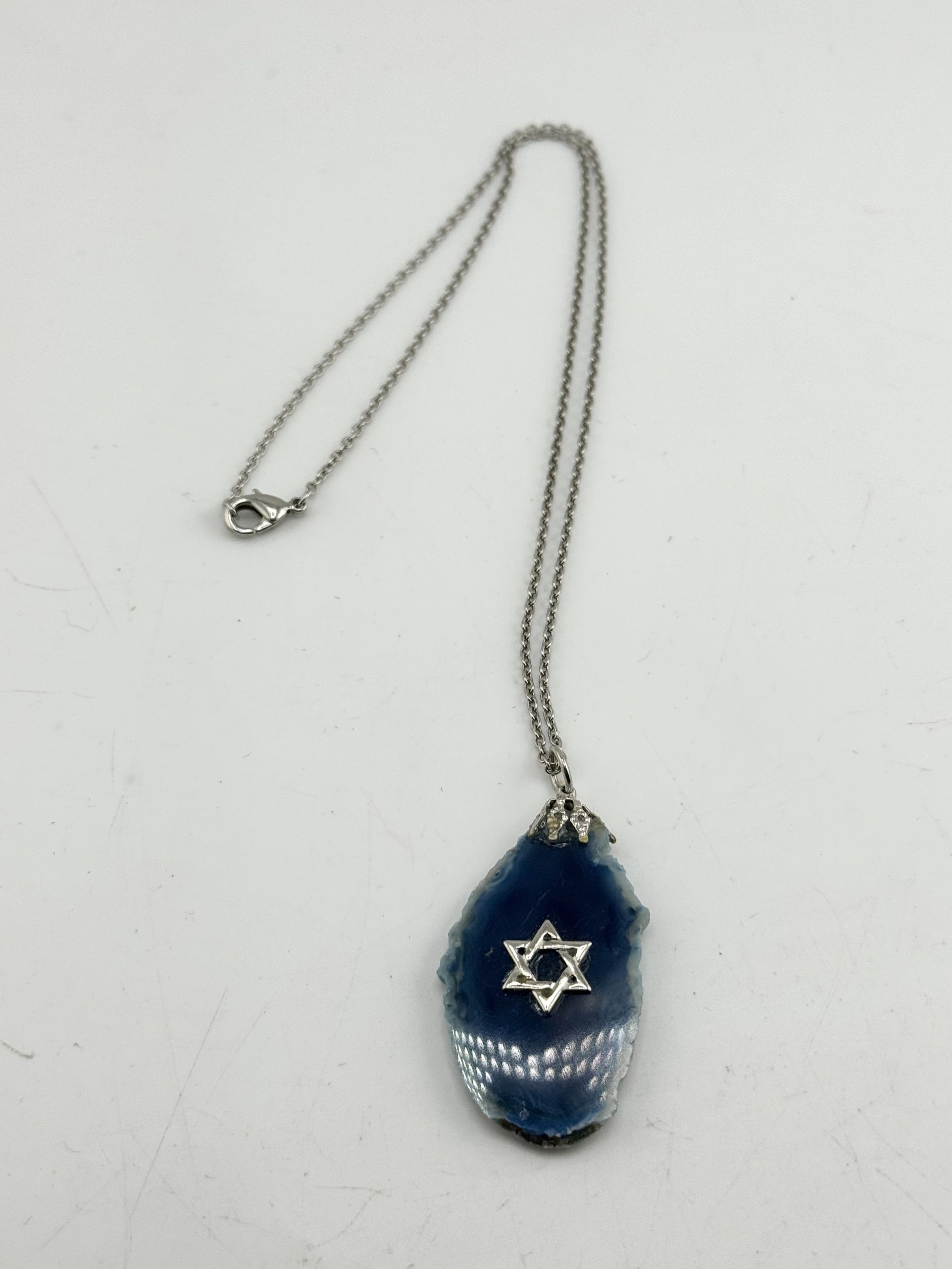 Vintage Vintage blue geode Jewish star necklace Size ONE SIZE - 2 Thumbnail