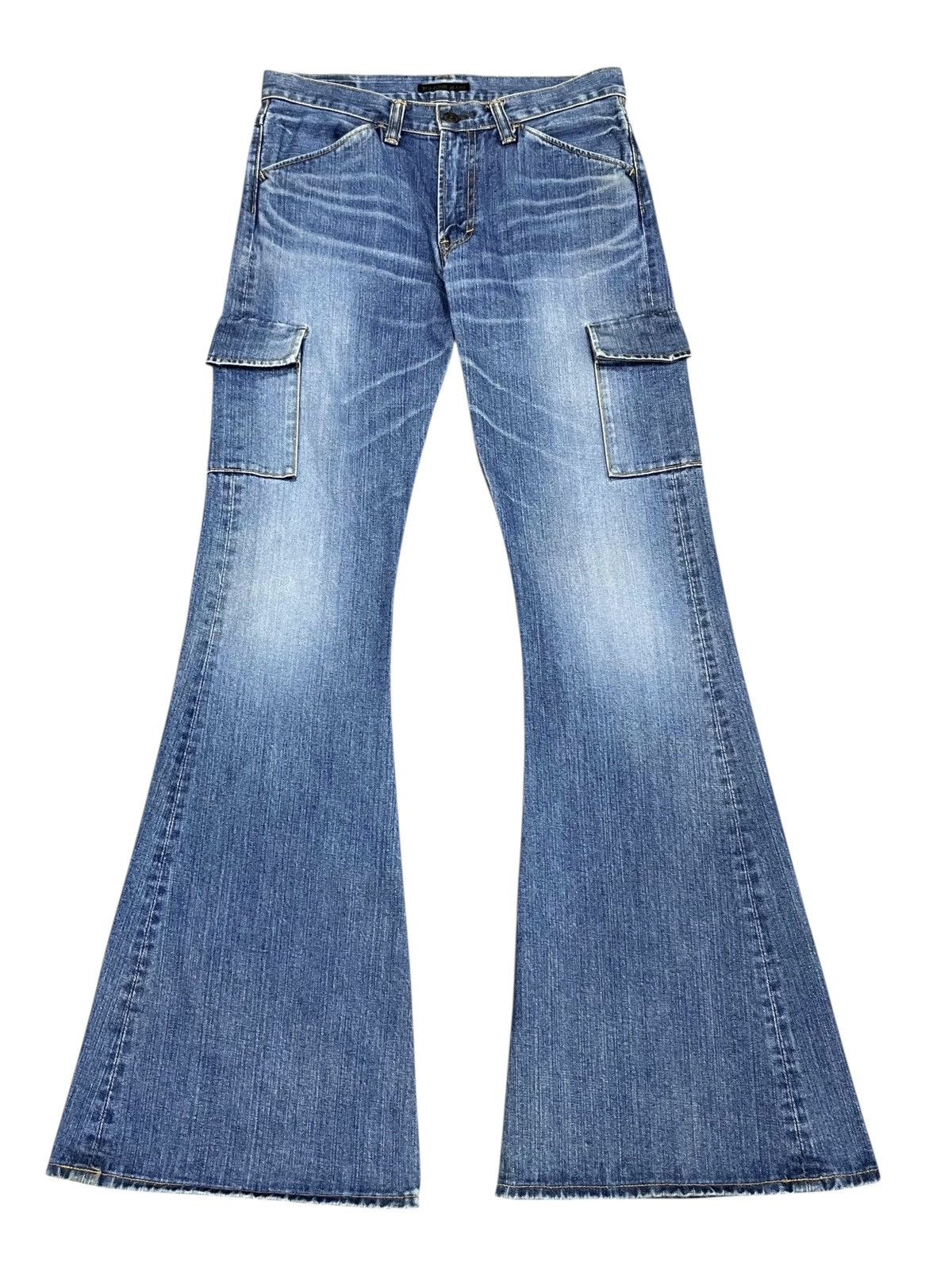 Big John UltraRare Vintage BIG JOHN Super Flare Hourglass Cargo Jeans Size 28" / US 6 / IT 42 - 1 Thumbnail