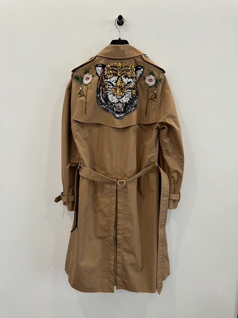 Gucci Gucci Size 38 Rhinestone tiger head embroidery petal khaki Size US XXS / EU 40 - 1 Thumbnail