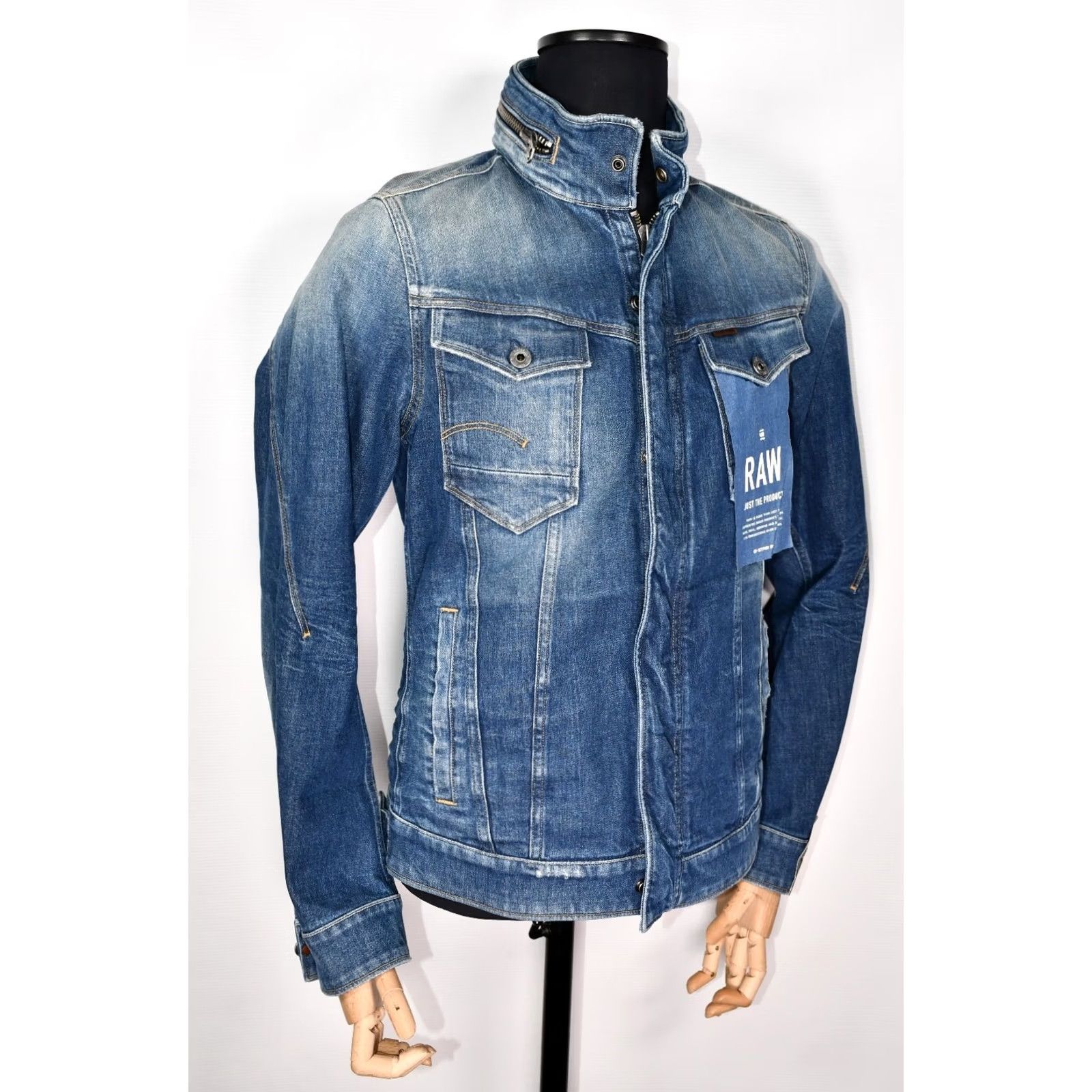 G-Star G-Star Arc Chopper 3D Slim Jacket DK Aged Restored Wils Stretch Denim size L Men Jacket Denim Size US L / EU 52-54 / 3 - 5 Thumbnail