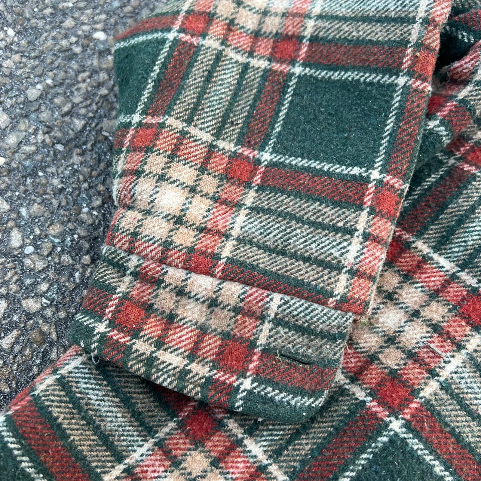 Vintage True Vintage green orange plaid wool talon zipper jacket Size US L / EU 52-54 / 3 - 10 Thumbnail