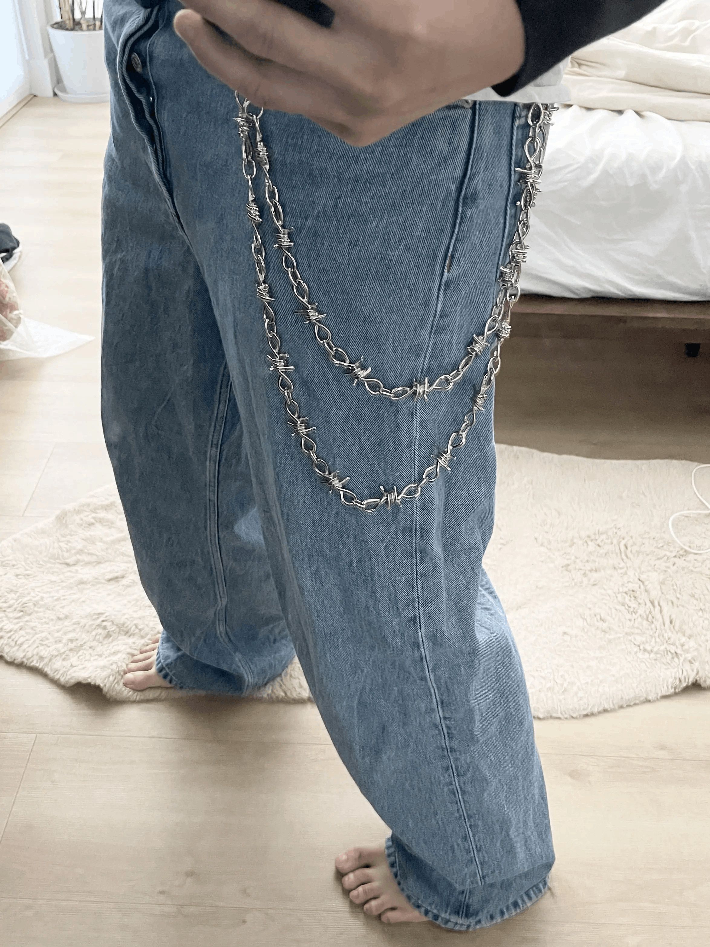 Jewelry Y2K Wire Link Double Layered Jeans Wallet Key Chain Size ONE SIZE - 1 Thumbnail