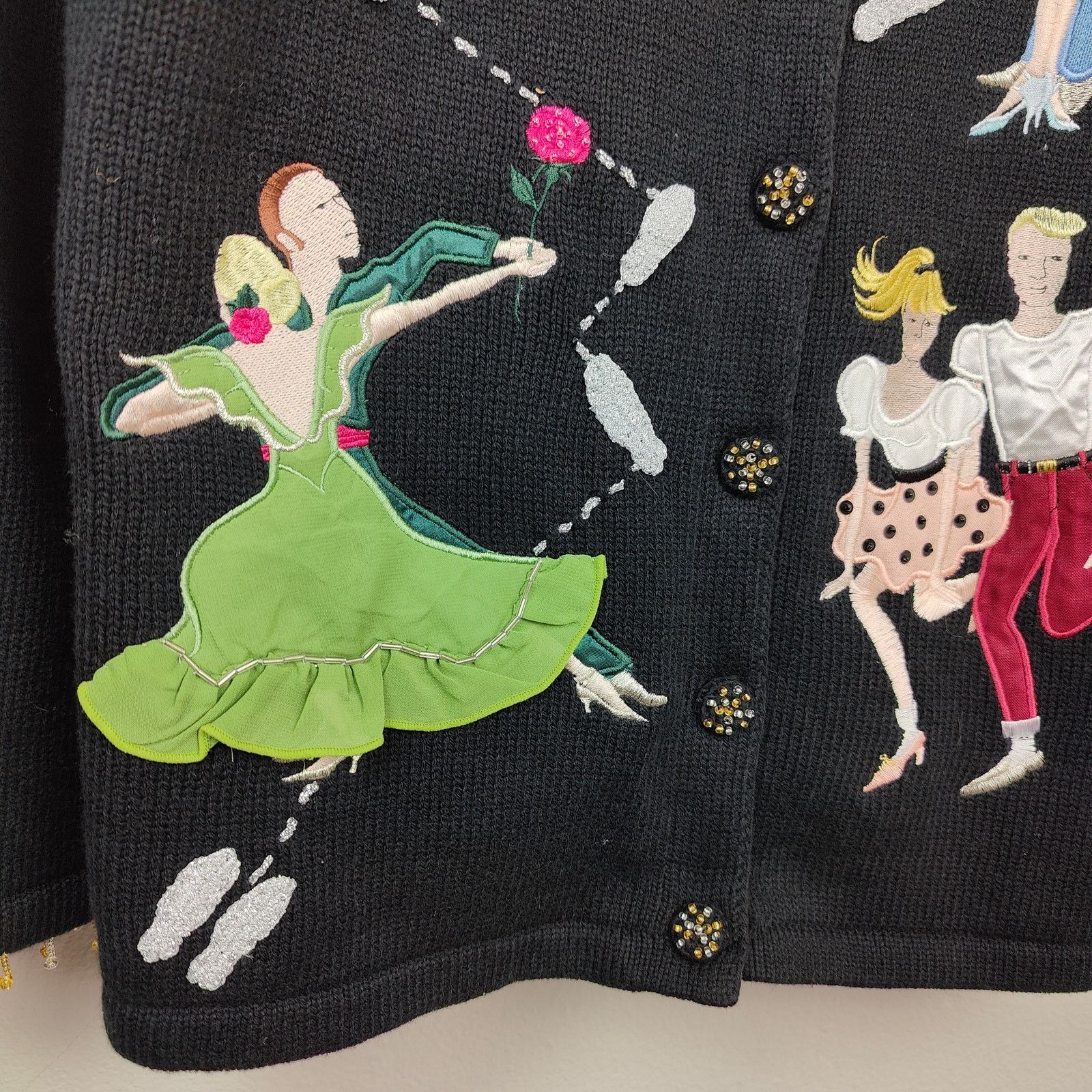 Other Vintage Storybook Knits Dancers Cardigan Sweater Large Size L / US 10 / IT 46 - 2 Thumbnail