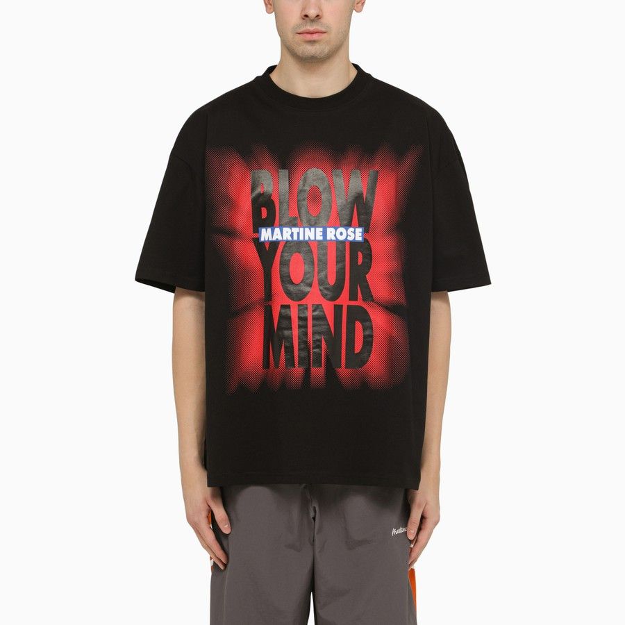 image of Martine Rose O1D2Blof0424 Logo Print T-Shirts In Black, Men's (Size Medium)