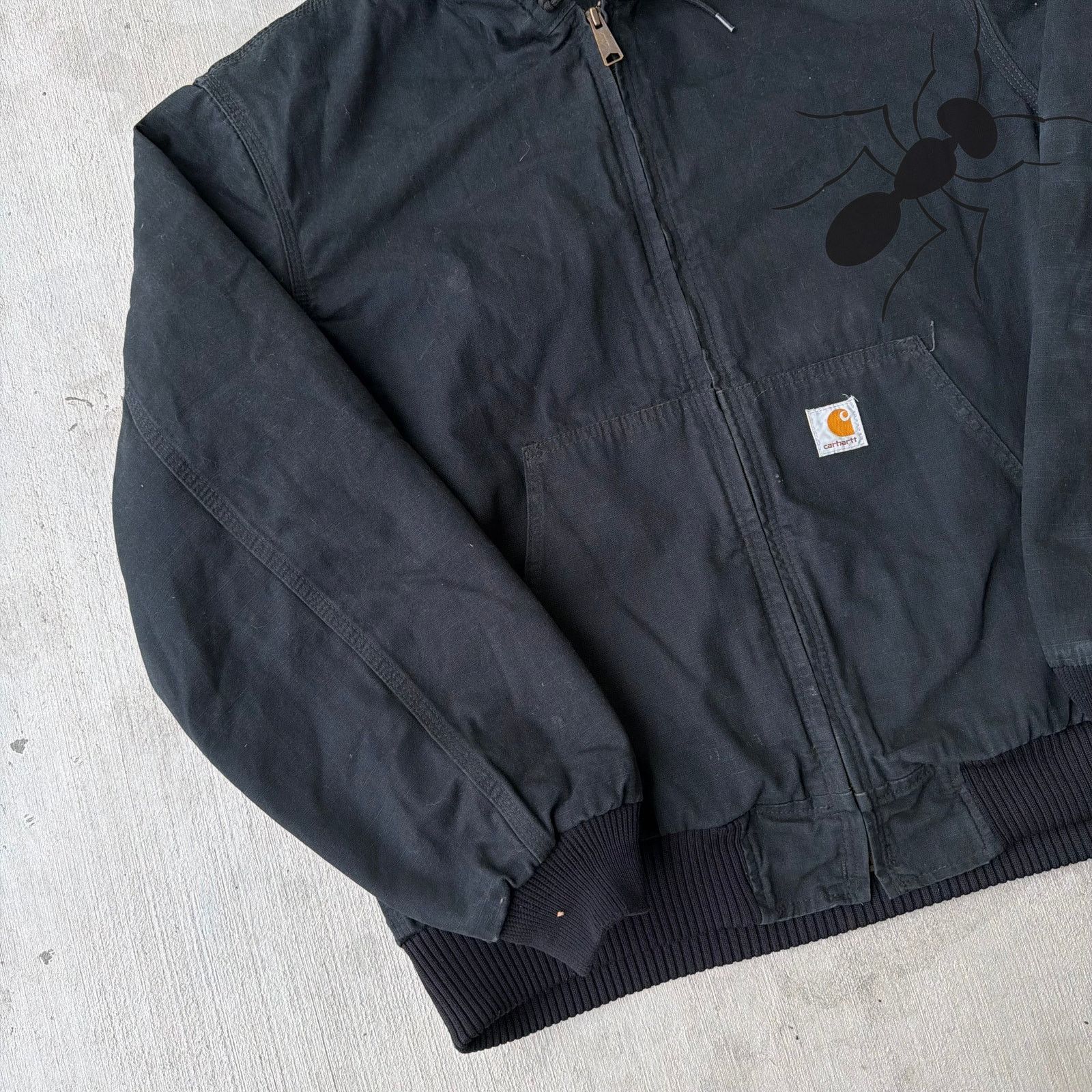 Carhartt × Vintage Carhartt black hooded work wear jacket Size US L / EU 52-54 / 3 - 2 Thumbnail
