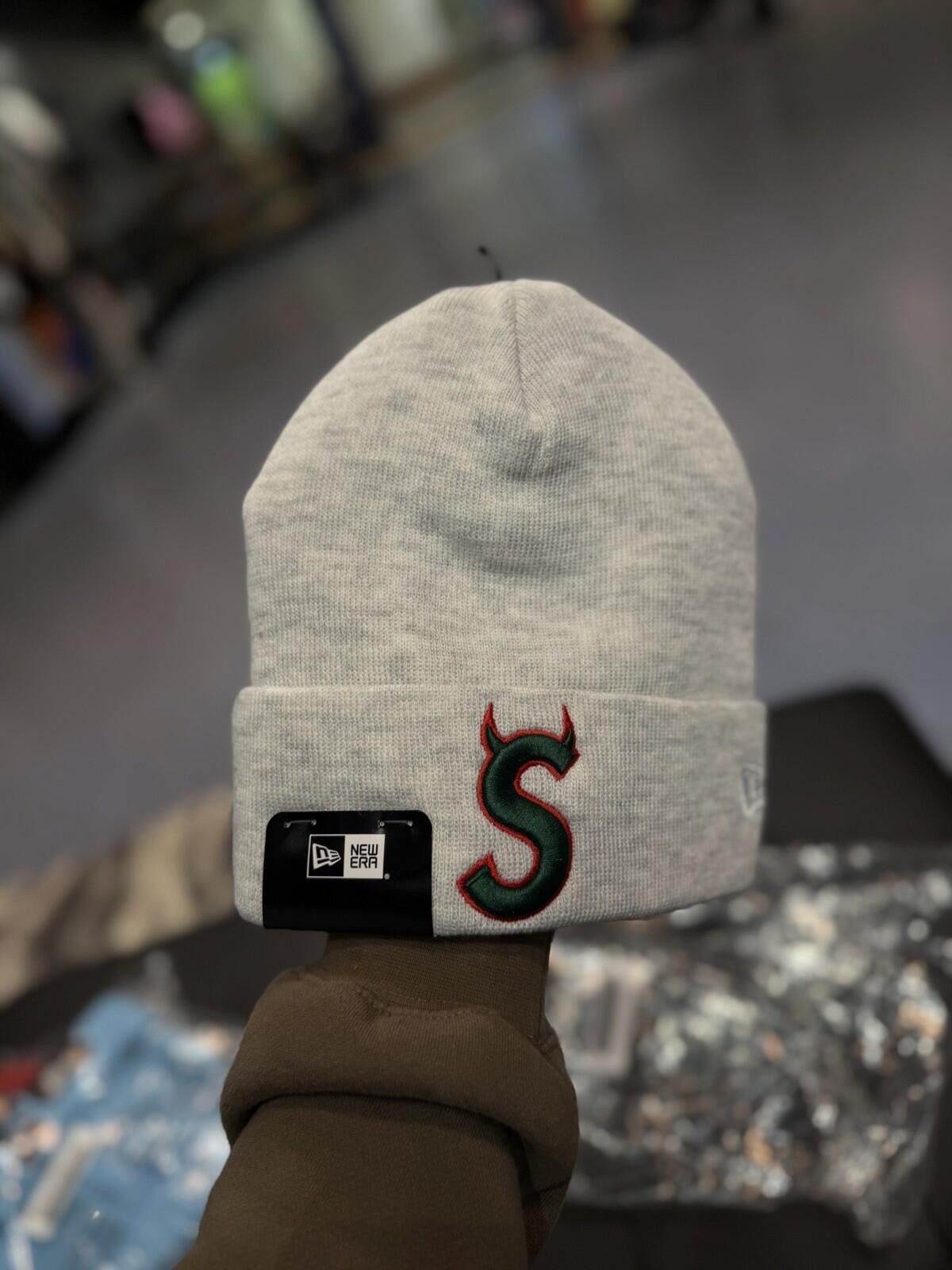 Supreme Supreme New Era Devil S Logo Beanie - Grey - Brand New Size ONE SIZE - 2 Thumbnail