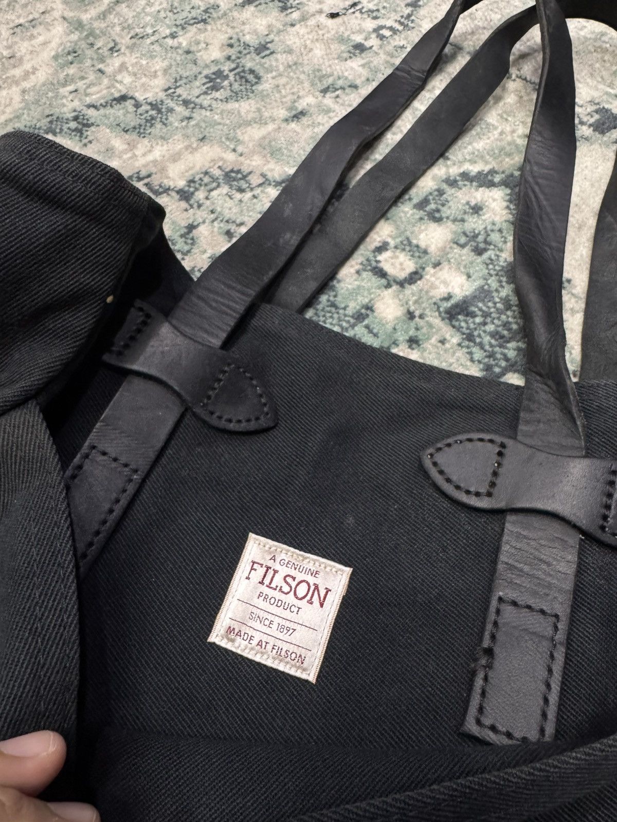 Filson VINTAGE FILSON RUGGED TWILL LEATHER STRAP TOTE BAG Size ONE SIZE - 5 Thumbnail