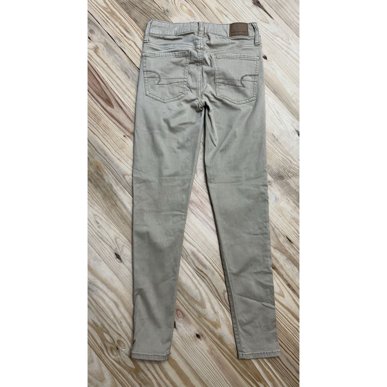 American Eagle Outfitters American Eagle Women's Tan Super Stretch Skinny Pants Sz 00 Size 24" / US 00 / IT 34 - 4 Thumbnail