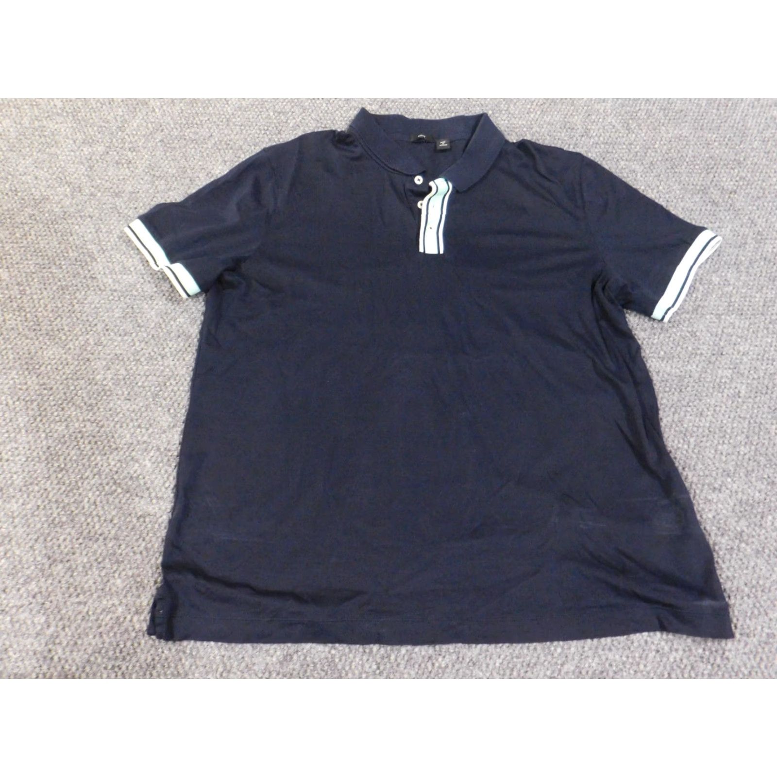 Hugo Boss HUGO BOSS Polo Shirt Men XXL Blue Slim Stretch Knit Short Sleeve Button Collared Golf Business Casual Size US XXL / EU 58 / 5 - 3 Thumbnail