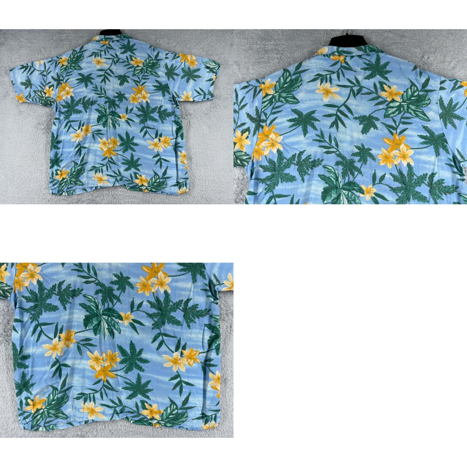 Paradise Paradise Blue Shirt Men 2XL Floral Hawaiian Button-Up Blue Green 100% Rayon All Seasons Lightweight Short Sleeve Casual Beach Pattern Vintage: No Size US XXL / EU 58 / 5 - 9 Thumbnail