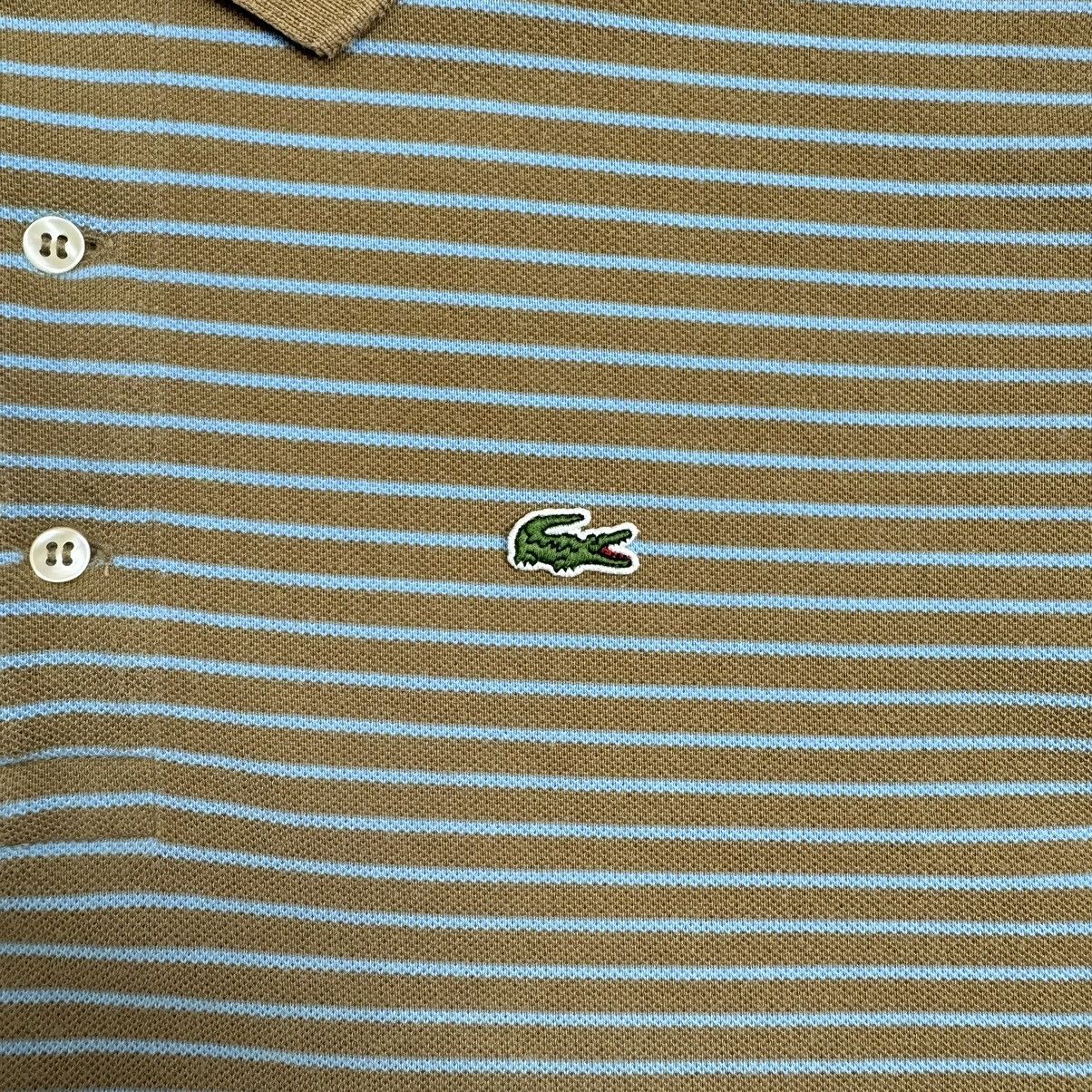Other Vintage Lacoste Brown/Baby Blue Striped Polo T-Shirt Size US M / EU 48-50 / 2 - 11 Thumbnail
