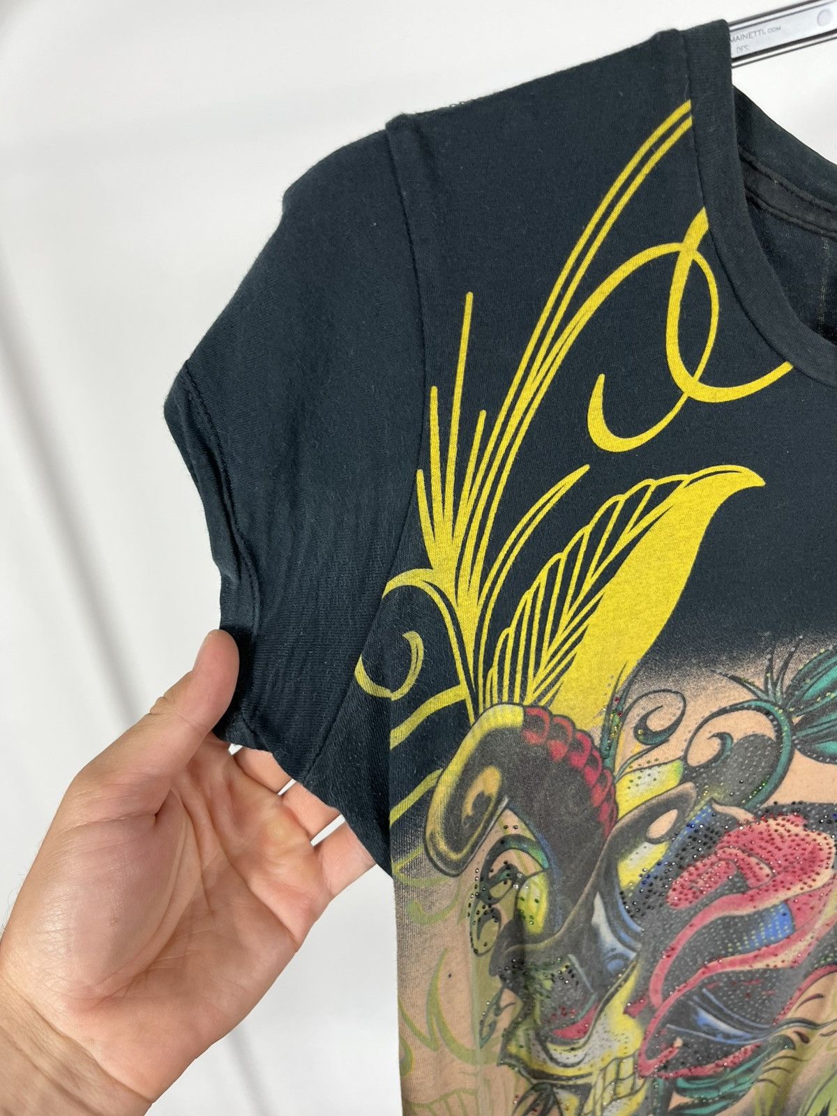 Christian Audigier Vintage Christian Audigier Tattoo Skull Birds Graphic Tee Size M / US 6-8 / IT 42-44 - 6 Thumbnail