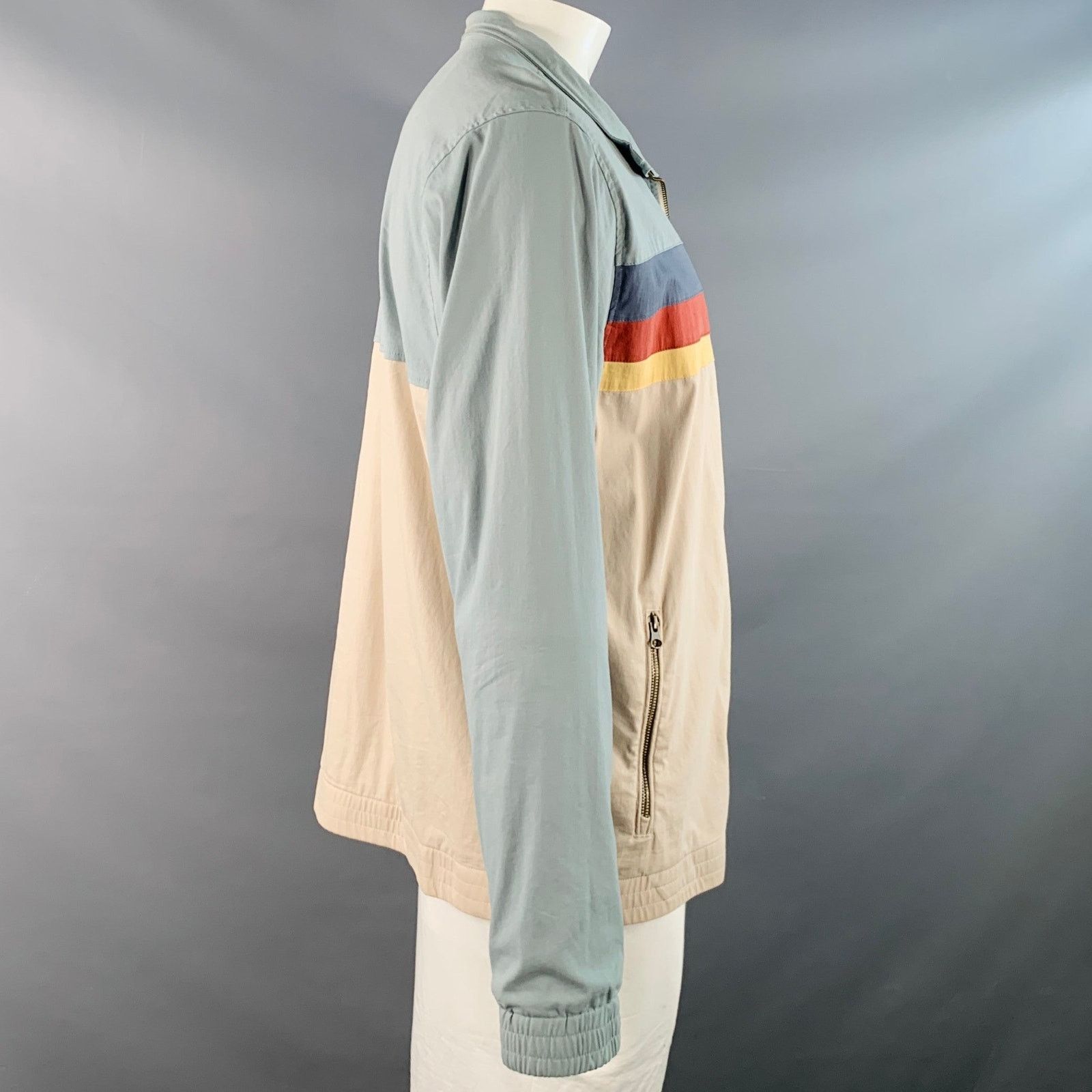 Marine Layer MARINE LAYER XL Blue Grey Color Block Cotton Blend Jacket Size US XL / EU 56 / 4 - 2 Thumbnail