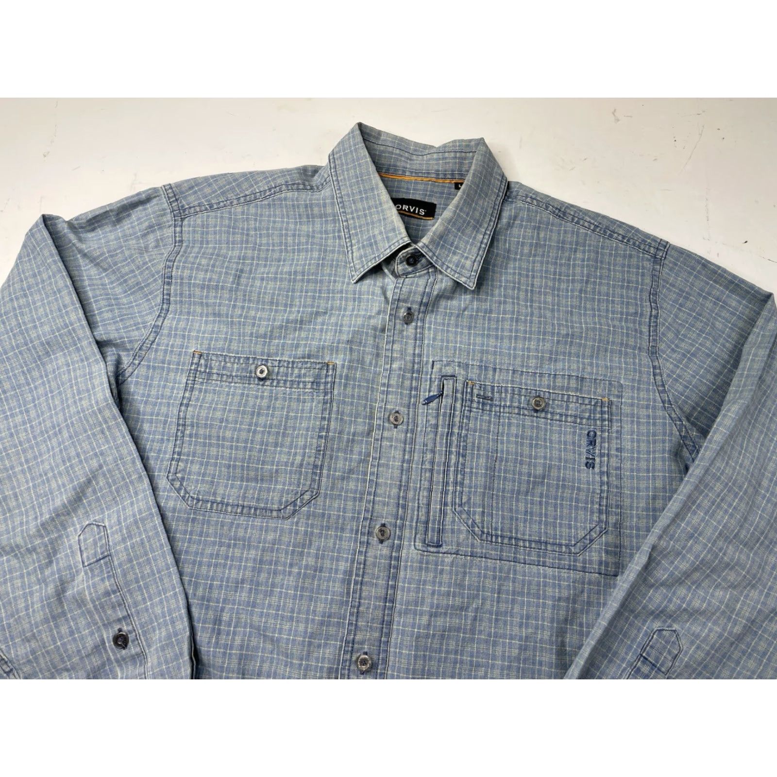 Orvis Orvis Mens Shirt Performance Plaid Blue Button-Up Size US XL / EU 56 / 4 - 2 Thumbnail