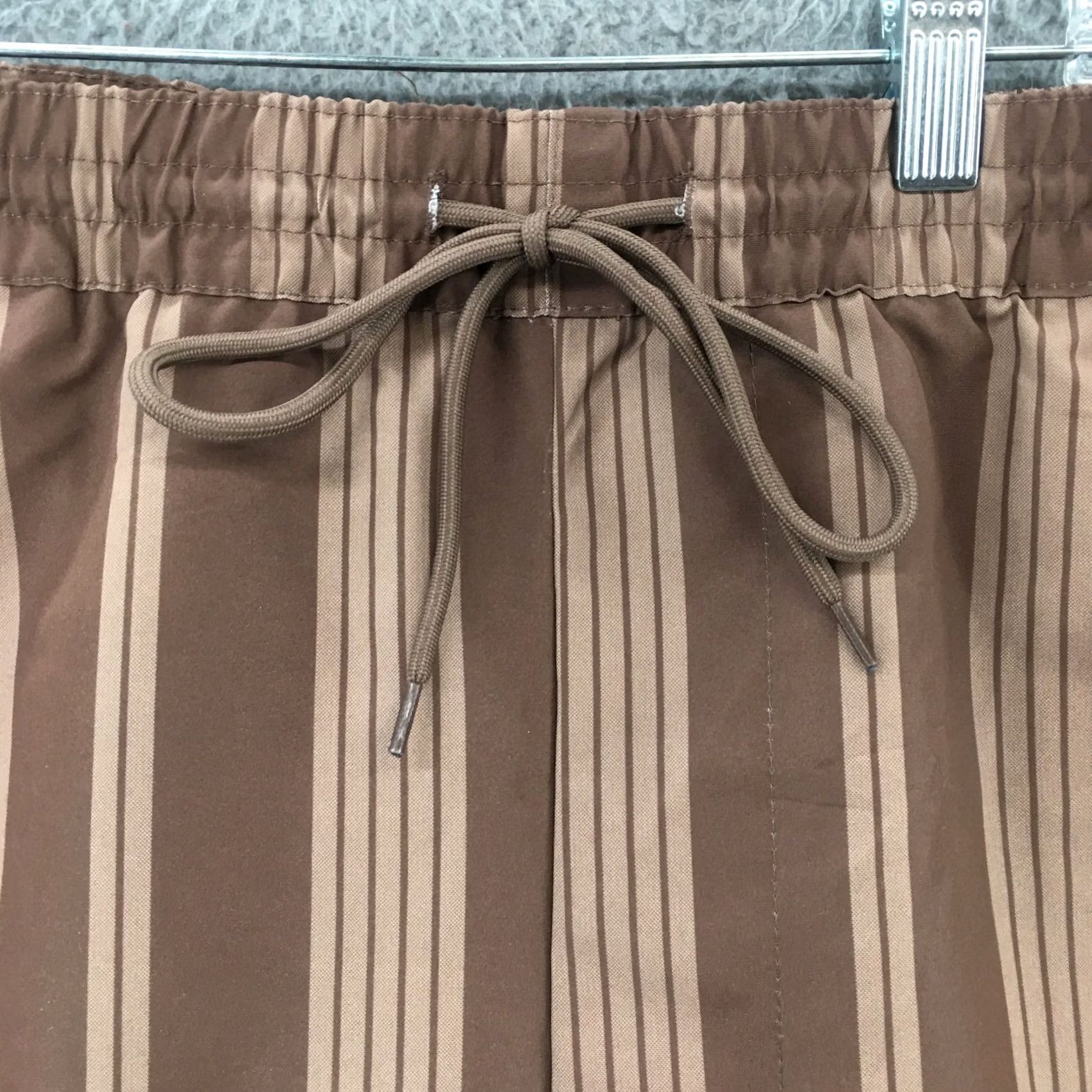 Vintage Arizona Jogger Shorts Mens XXL Brown Striped Elastic Drawstring Waist Pockets Size US 39 - 3 Thumbnail