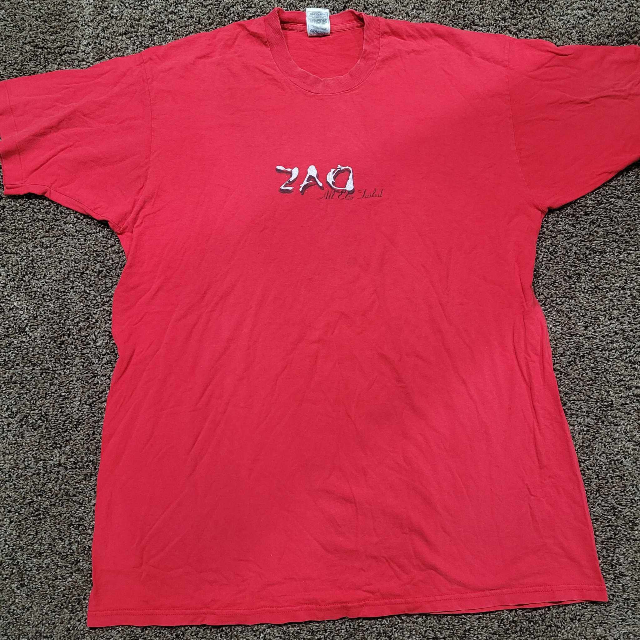 Image of Band Tees x Vintage Zao First Print All Else Failed Red Shirt, Men's (Size 2XL)