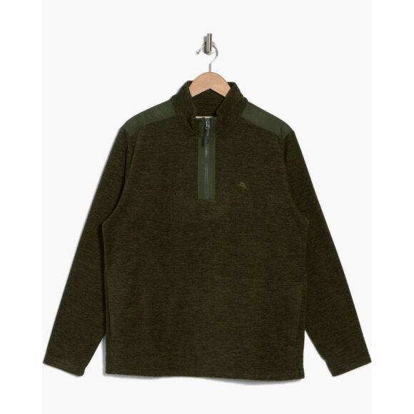 Tommy Bahama Tommy Bahama Mens Green Half Zip Pockets Arch Cape Knit Pull Size US L / EU 52-54 / 3 - 5 Thumbnail