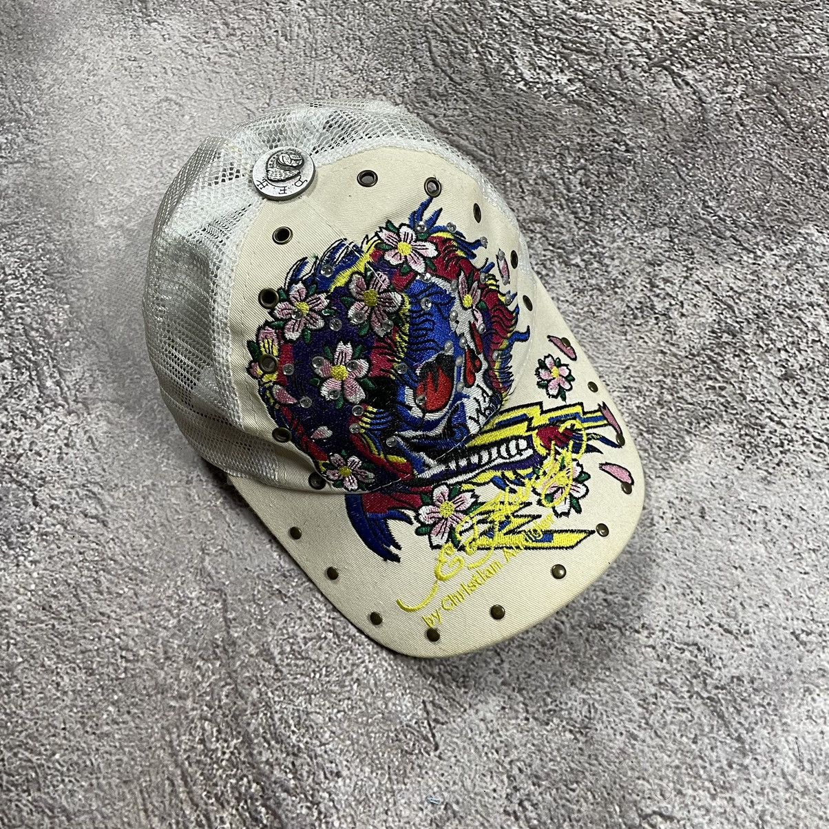 Vintage Vintage Y2K Ed Hardy Graphic Hat Cap Streetwear Worn In OS Size ONE SIZE - 3 Thumbnail