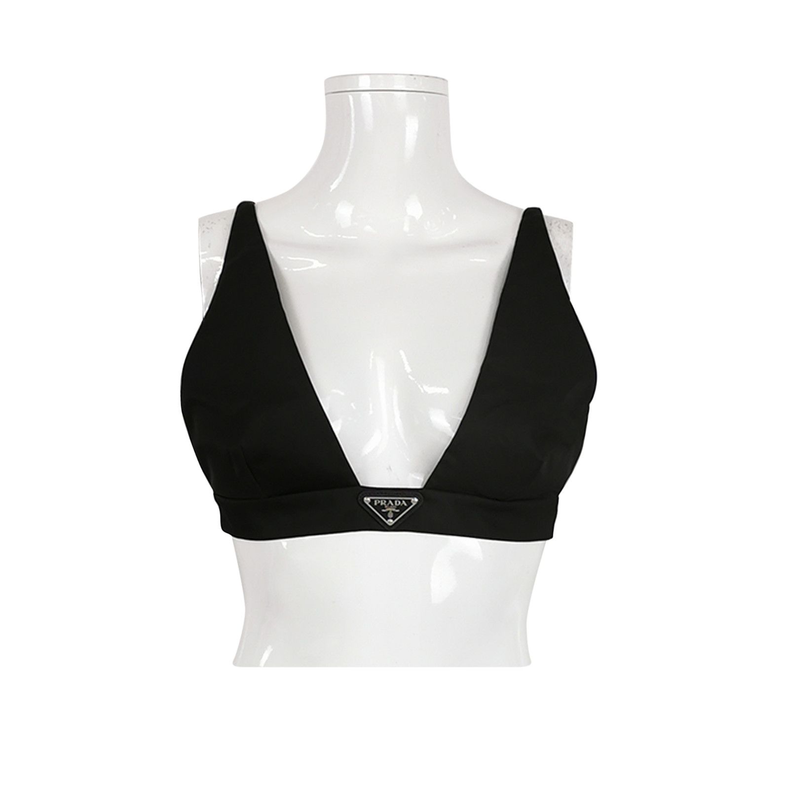 Prada Prada Black Triangle Logo Bralette 0089 Size M / US 6-8 / IT 42-44 - 1 Thumbnail