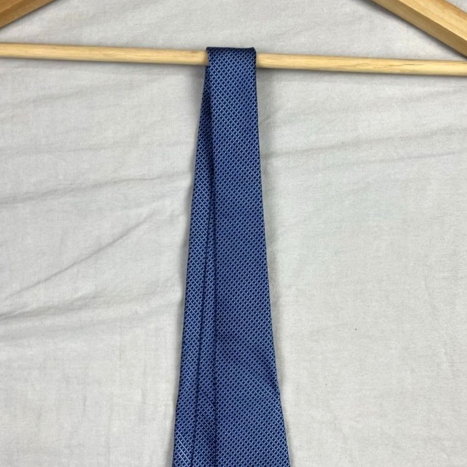 Brooks Brothers Brooks Brothers 346 Necktie Mens Blue Pure Silk Made In USA Check Tie Mens Silk Geometric Pattern Classic 57" One Size Blue Size ONE SIZE - 3 Thumbnail