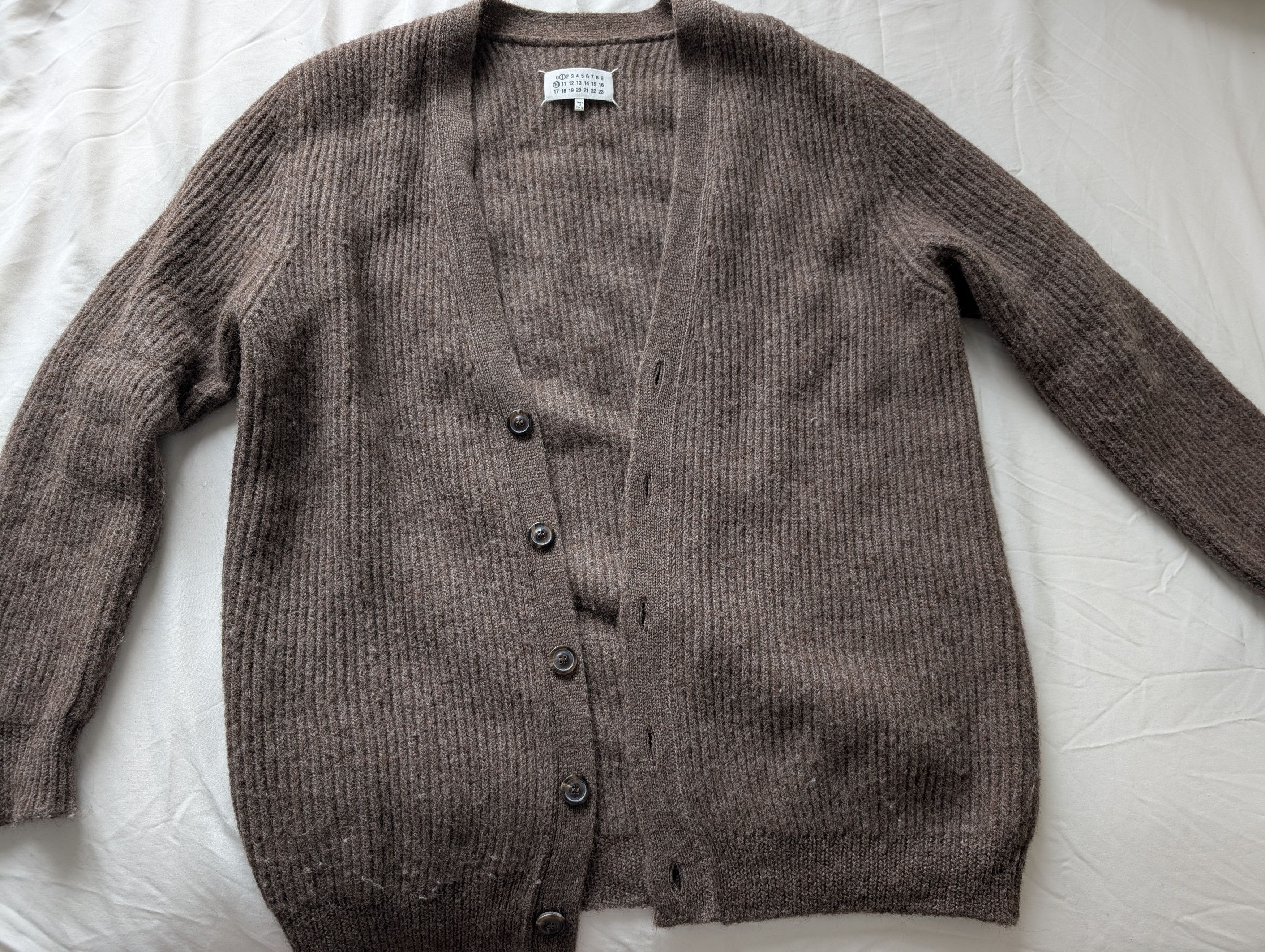 Madison Margiela Brown Mohair Cardigan