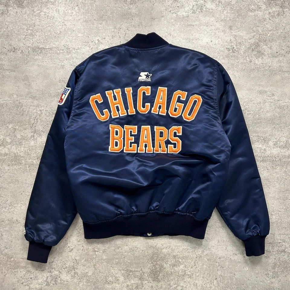 NFL × Starter × Vintage RARE SPELL OUT CHICAGO BEARS STARTER SATIN JACKET BOMBER Size US M / EU 48-50 / 2 - 1 Thumbnail