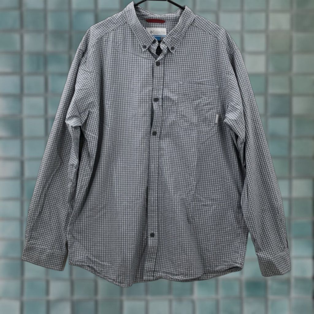 Vintage Columbia Mens Gray Long Sleeve Check Collared Casual Button Up Shirt XL Size US XL / EU 56 / 4 - 1 Thumbnail