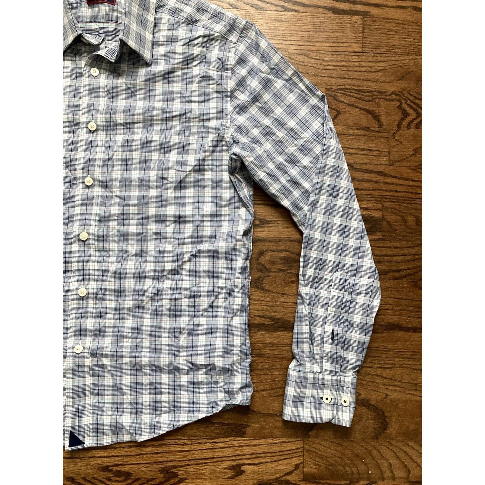 UNTUCKit UNTUCKit Shirt Mens Small Blue Plaid Button Long Sleeve Slim Performance Size US S / EU 44-46 / 1 - 3 Thumbnail
