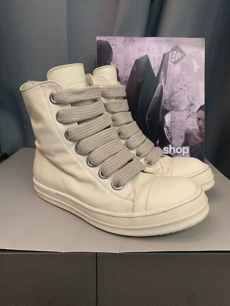 Rick Owens Rick Owens Wide shoelace thick strap high-top cowhide leat Size US 10 / EU 43 - 2 Thumbnail