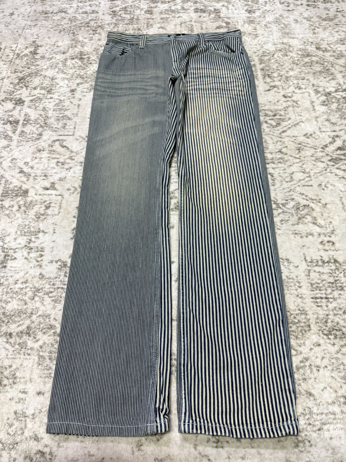 Japanese Brand Jungle Storm Japan Multi Hickory Stripe whiskers Denim Pants Size US 32 / EU 48 - 1 Thumbnail