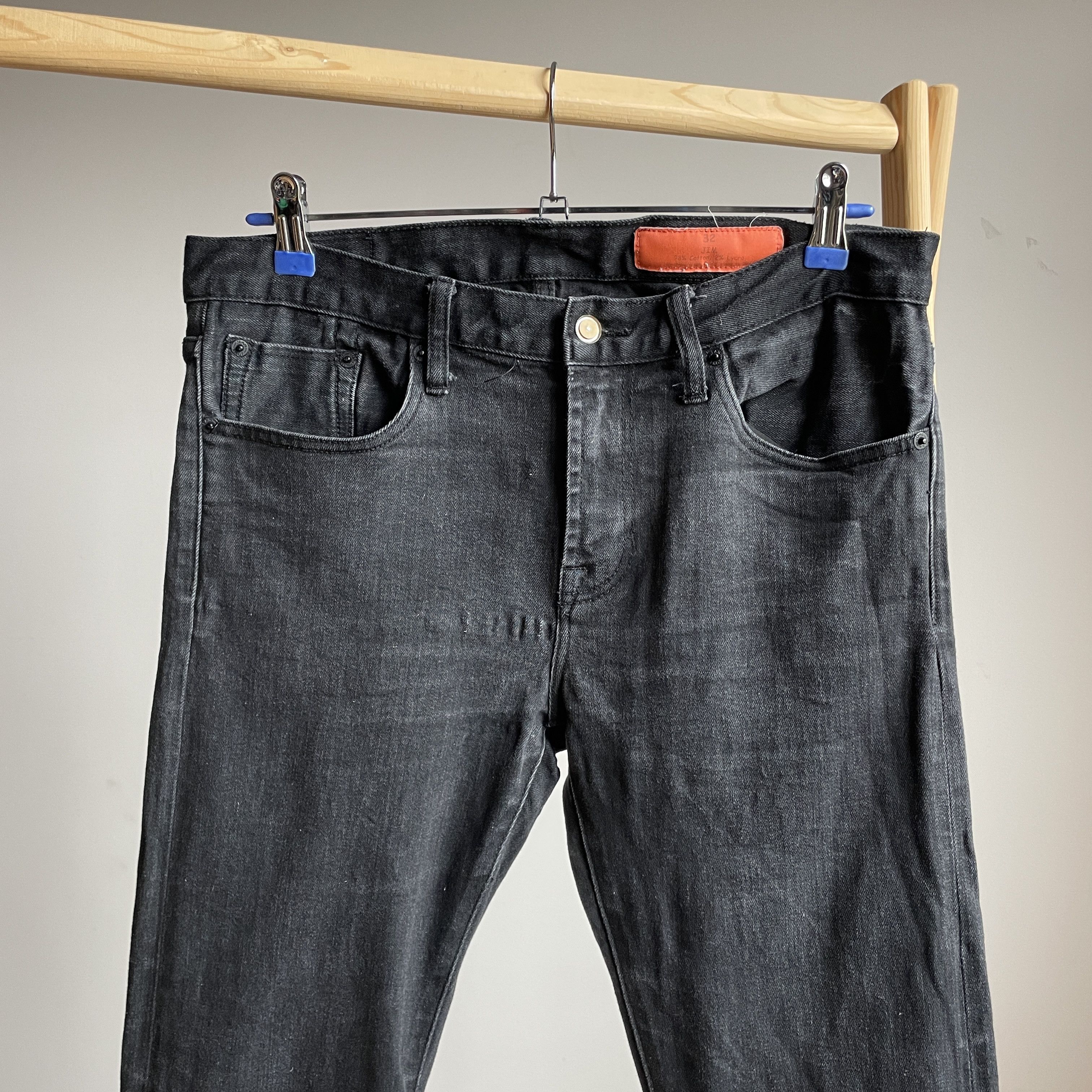 Jean Shop Jean Shop Jim Stretch Slim Washed Black Selvedge Denim Size US 32 / EU 48 - 3 Thumbnail