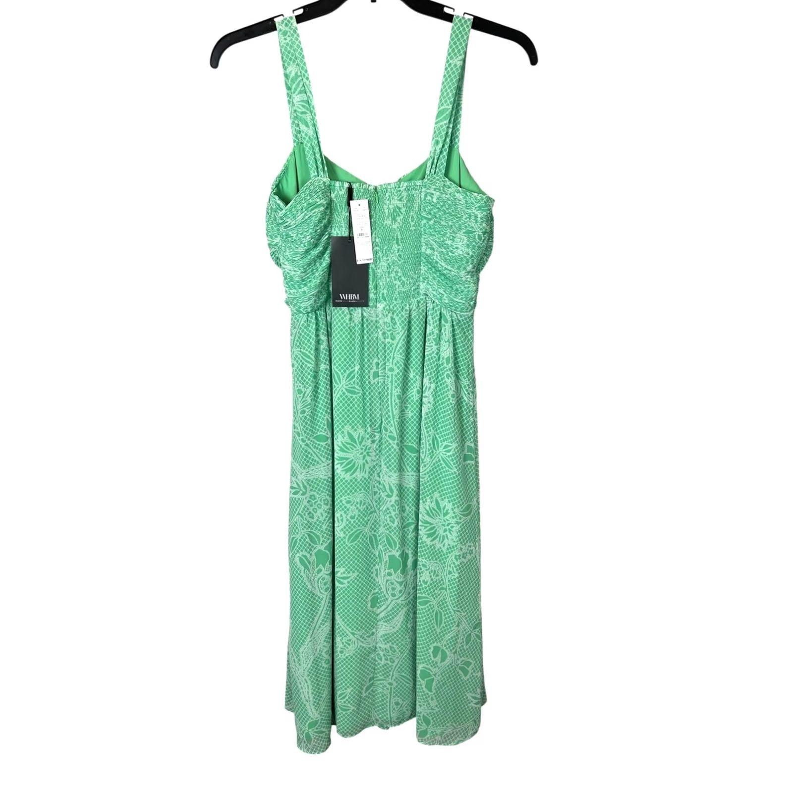 green dress white house black market White House Black Market Floral Pleated Bust Midi M NWT Collection:Day Dress