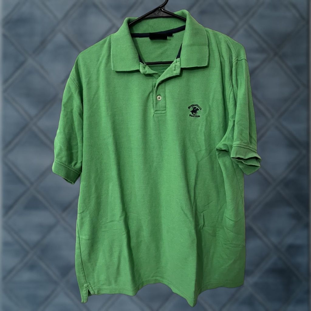 Beverly Hills Polo Club Beverly Hills Polo Club Mens Short Sleeve Polo XL Green Solid Shirt Polo Collar 3 Button Closure Casual Golf Bran d: Beverly Hills Polo Club Size US XL / EU 56 / 4 - 1 Thumbnail
