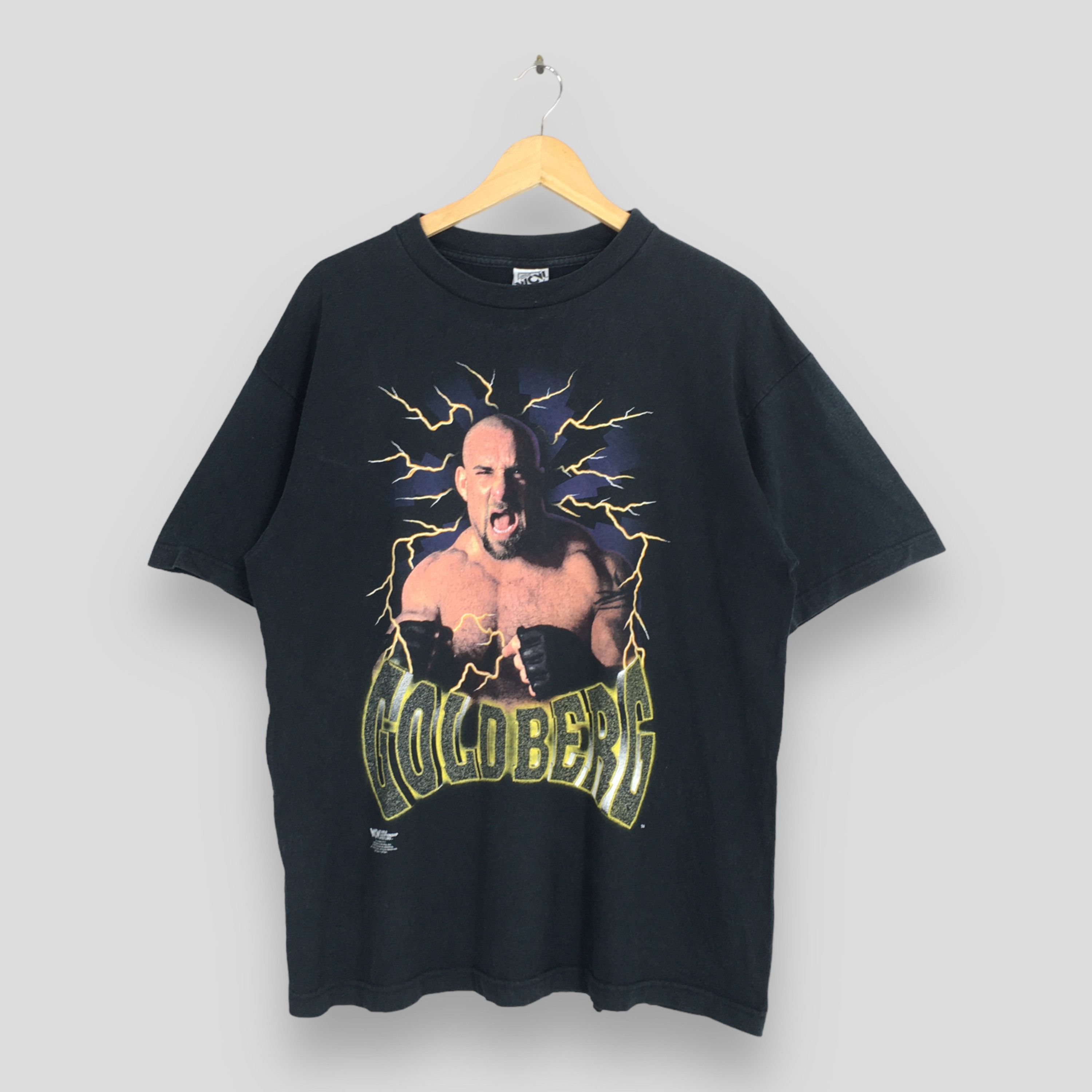 image of Vintage Wcw Goldberg Wrestling Black T Shirt Xlarge, Men's