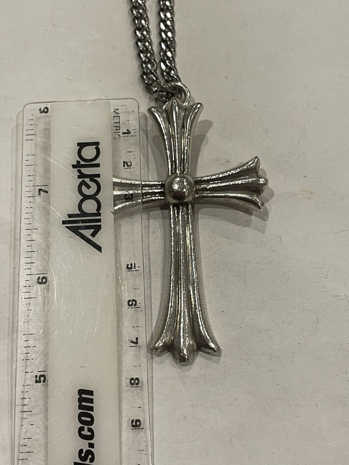 Chrome Hearts Chrome Hearts Large Cross Pendant Silver Roll Chain