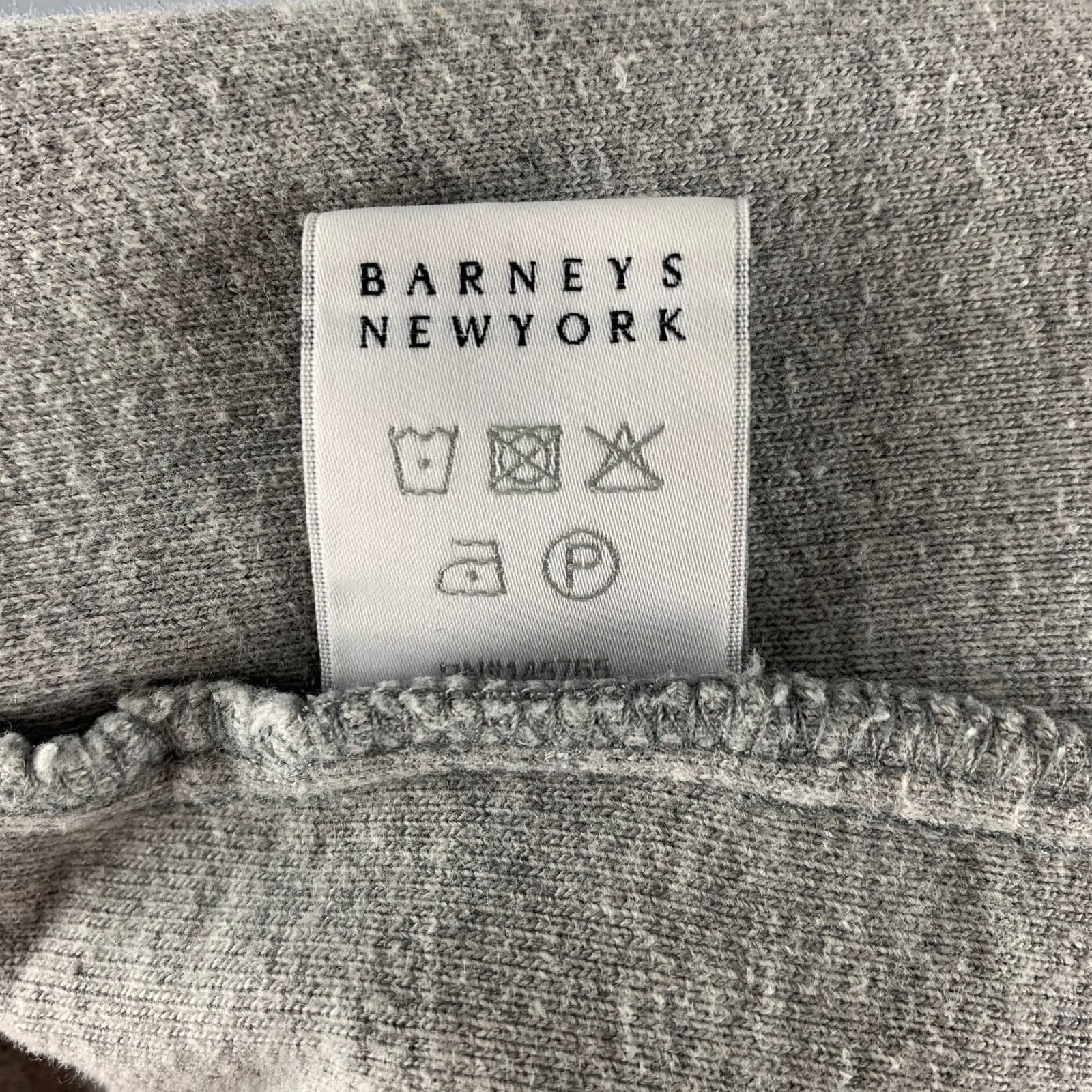 Barneys New York BARNEY'S NEW YORK S Grey Cotton / Modal 1/4 Zip Pullover Size US S / EU 44-46 / 1 - 5 Thumbnail