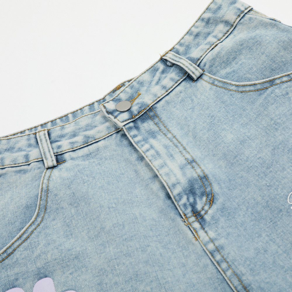 Japanese Brand × Jean Men's old washed casual loose floral print denim shorts y2k Size US 32 / EU 48 - 3 Thumbnail