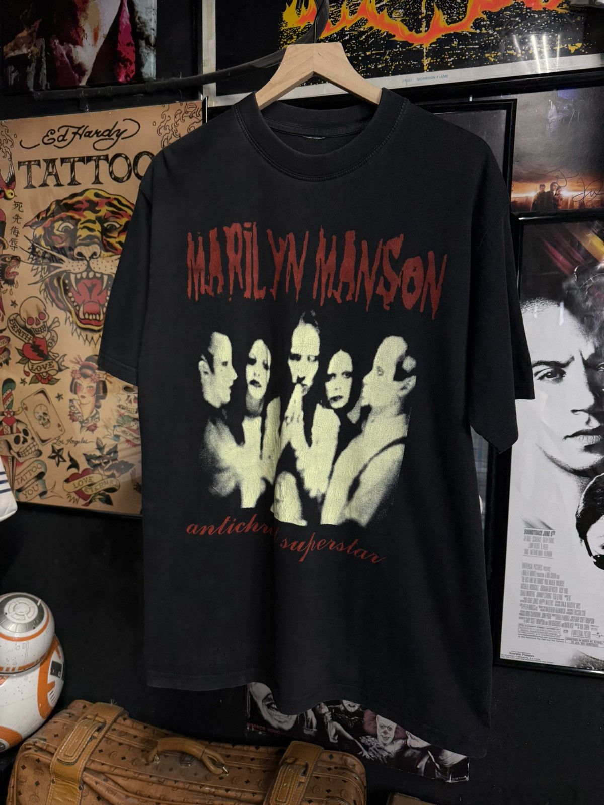 Vintage Vintage 90’s Marilyn Manson Band T-Shirt Rare European Tee Size US XL / EU 56 / 4 - 1 Thumbnail