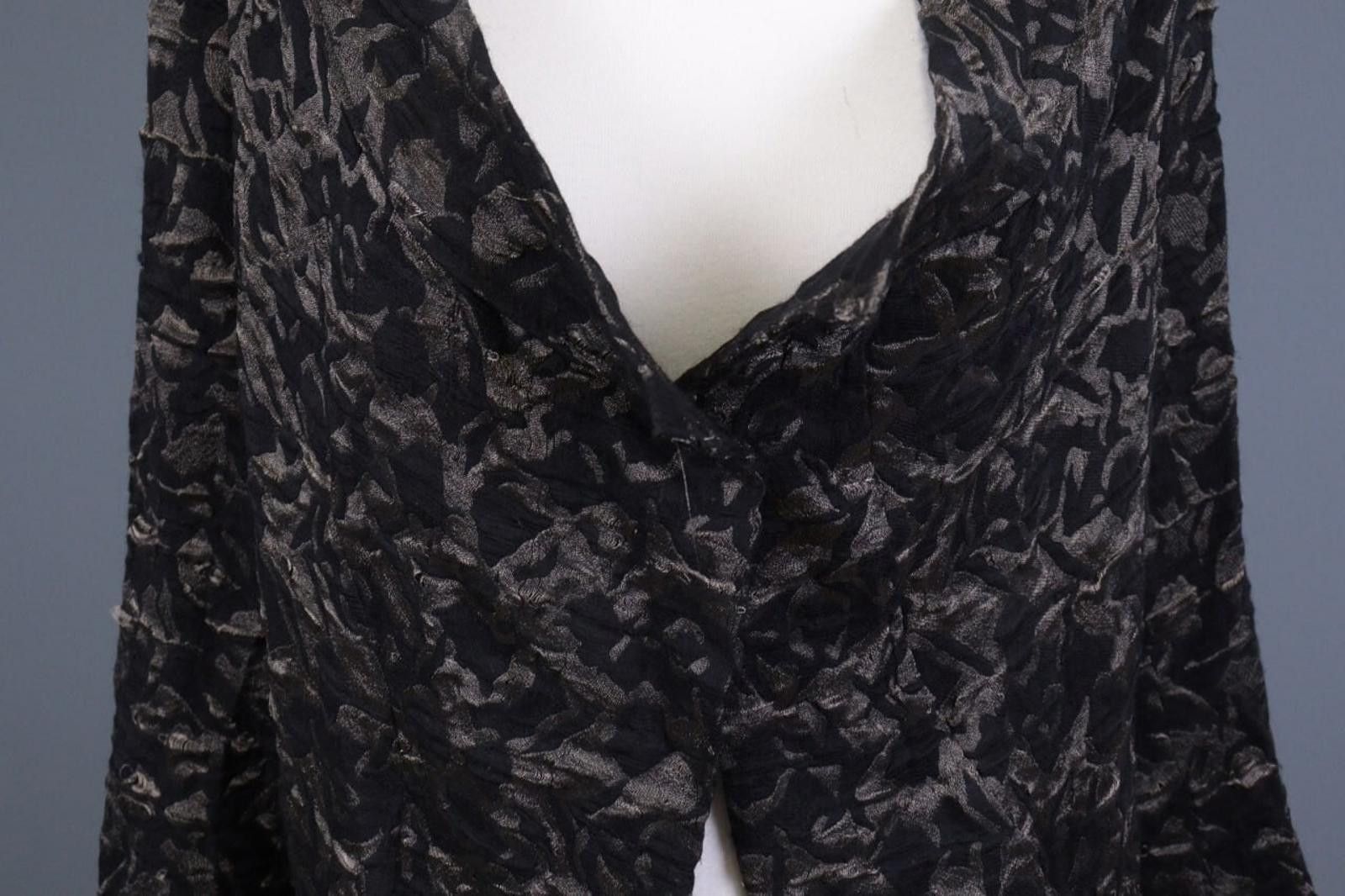 Designer Ischiko Black Lagenlook Wool Knit Cardigan Sweater US 12 Size XL / US 12-14 / IT 48-50 - 3 Thumbnail