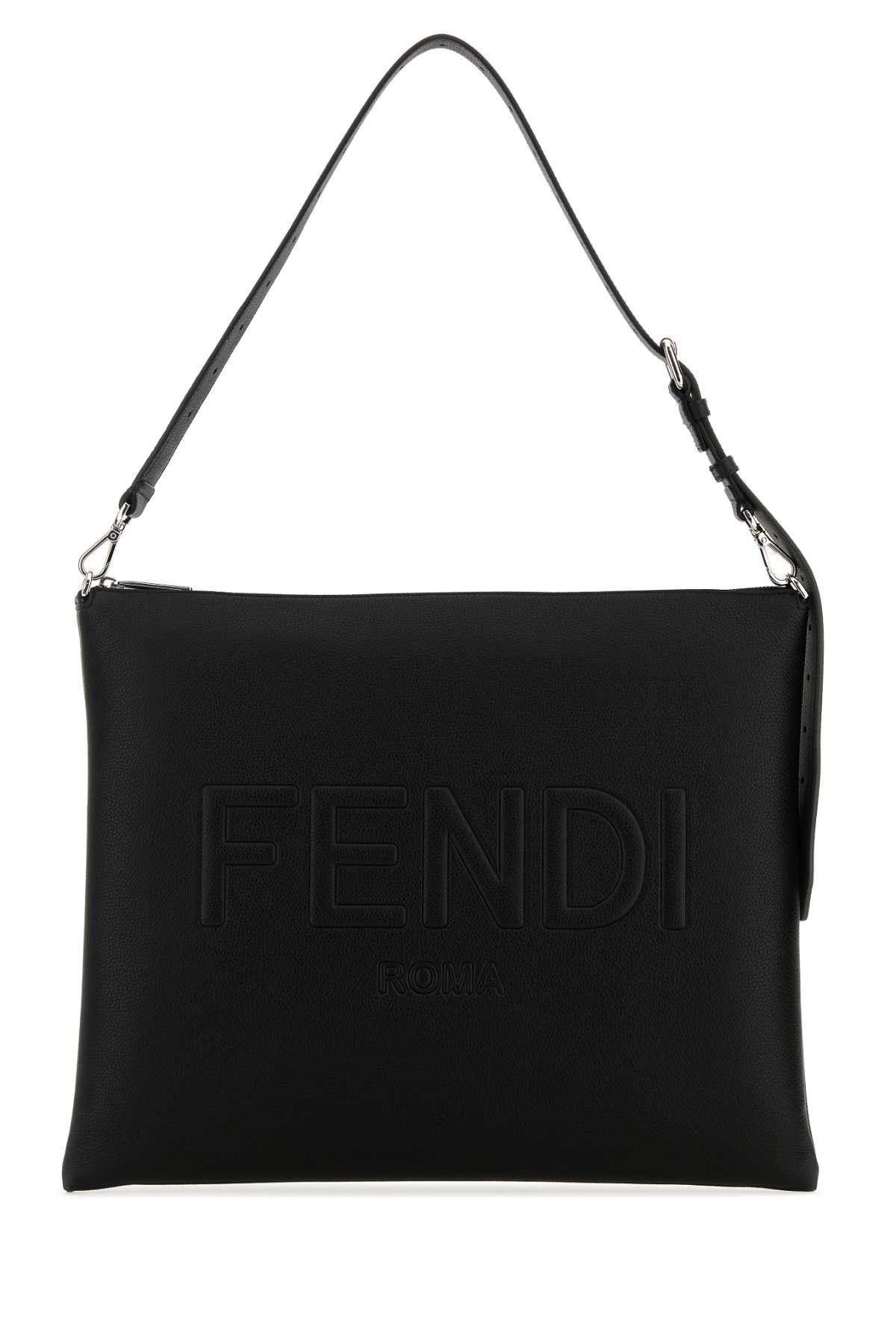 Fendi Black Leather Fendi After Fendi Roma Shoulder Bag Size ONE SIZE - 1 Thumbnail
