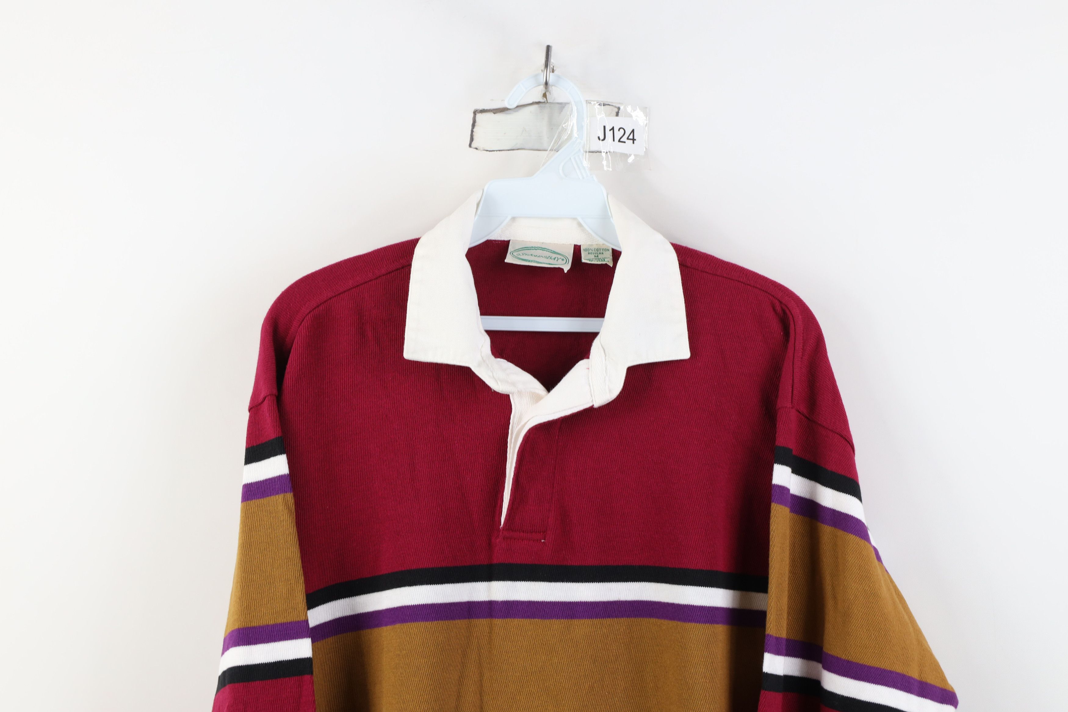 Vintage Vintage 90s Streetwear Block Knit Long Sleeve Rugby Polo Size US M / EU 48-50 / 2 - 2 Thumbnail