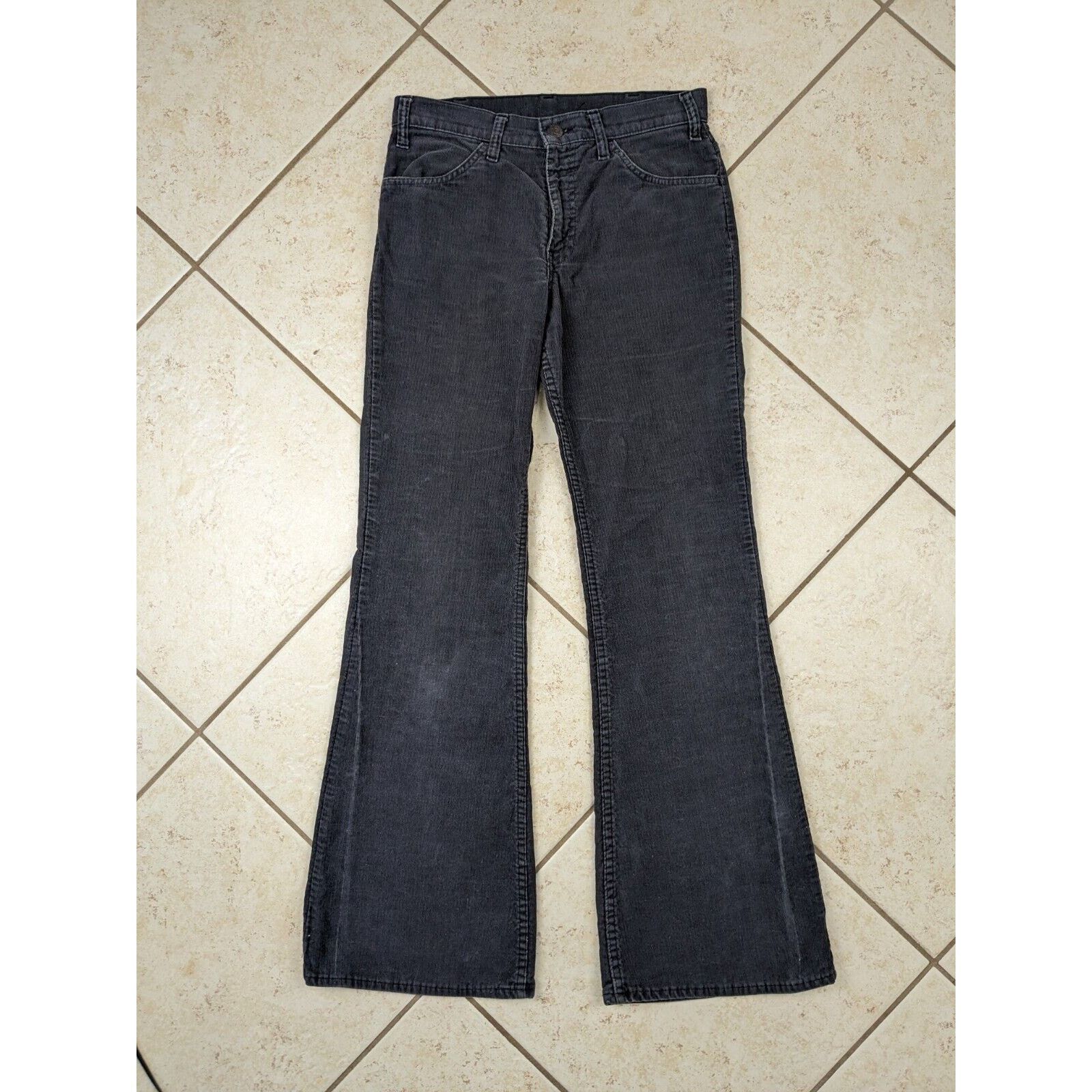 Levi's Vtg Levi's 609 Corduroy Flare Bell Bottom Pants White Tab Size US 31 - 1 Thumbnail